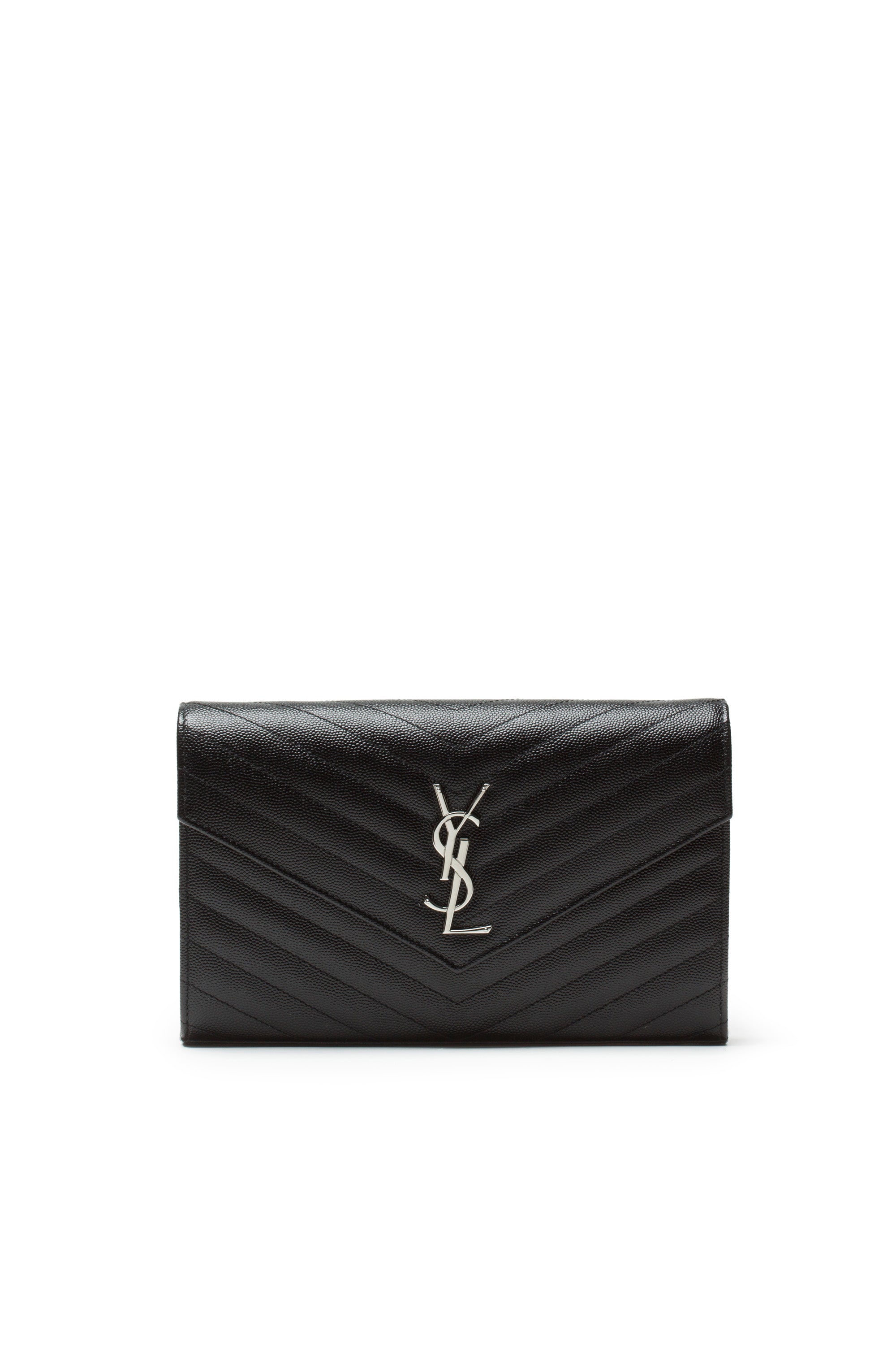 Pochette Cassandre in Pelle Grain de Poudre<BR/>colore nera 377828 BOW02 1000 SAINT LAURENT