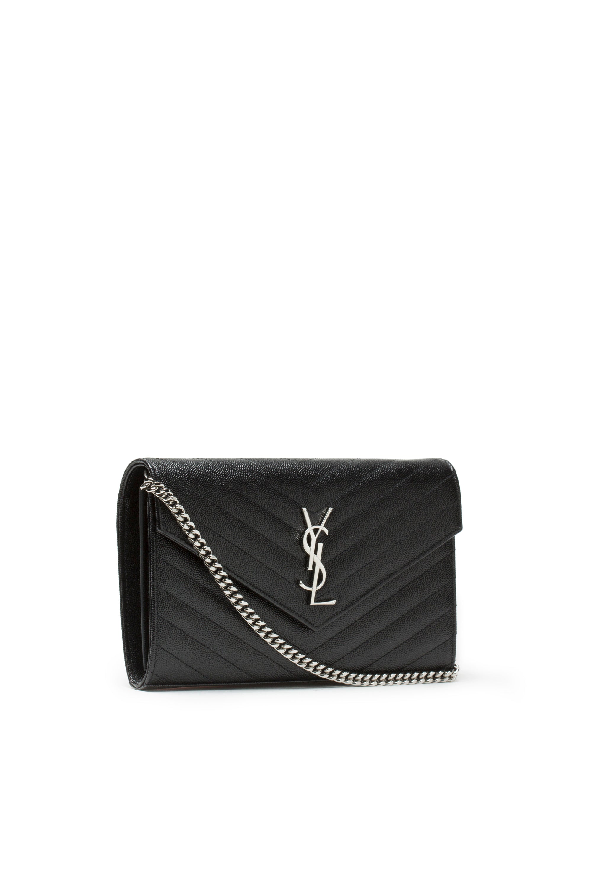 Pochette Cassandre in Pelle Grain de Poudre<BR/>colore nera 377828 BOW02 1000 SAINT LAURENT
