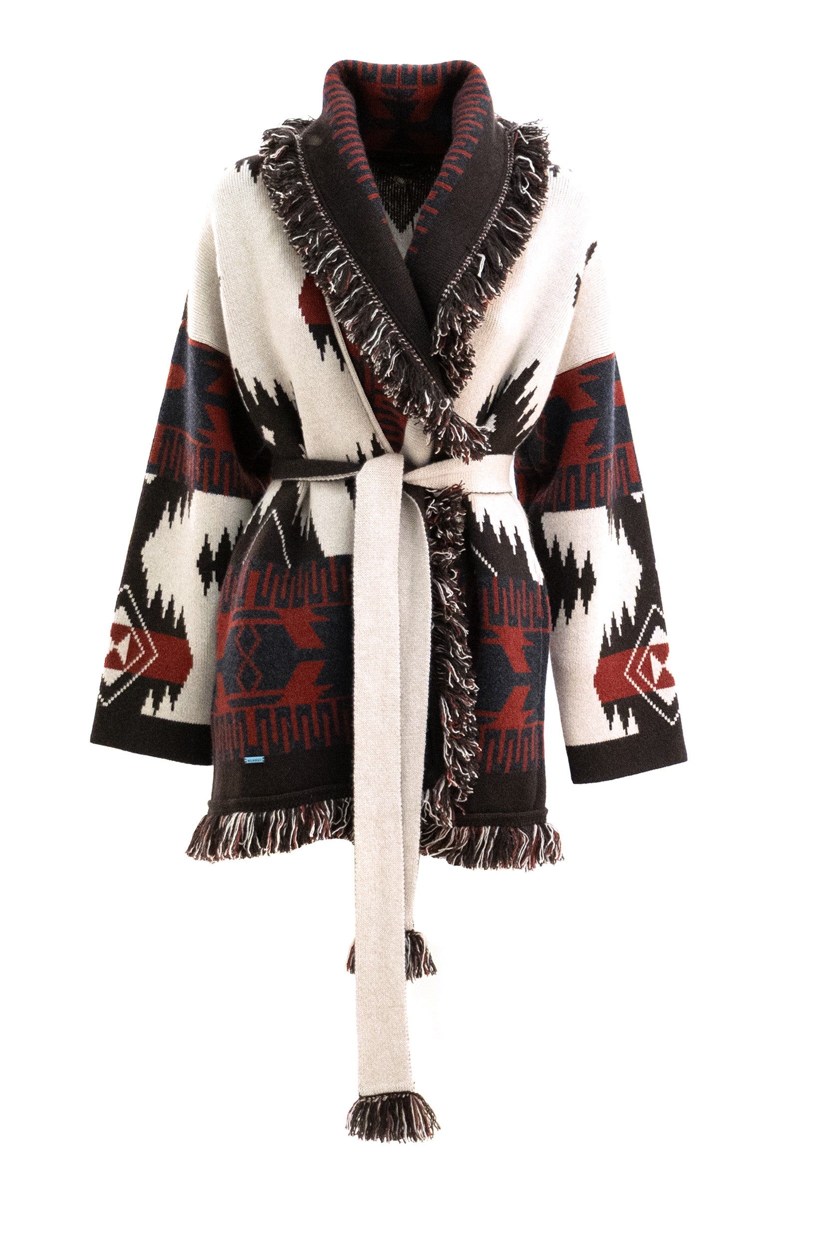 ALANUI Cardigan in Cashmere Icon Jaquard, Marrone