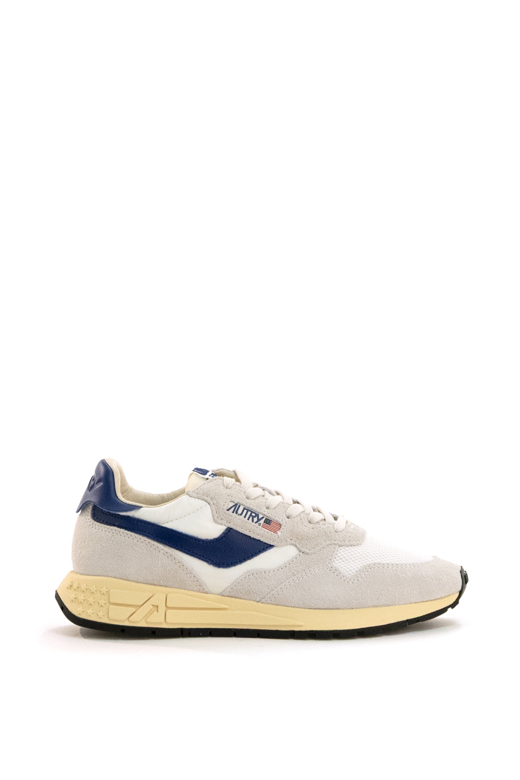 Sneaker Reelwind in Suede e Nylon<BR/> WWLM UT01 WHT/LIMOGES AUTRY