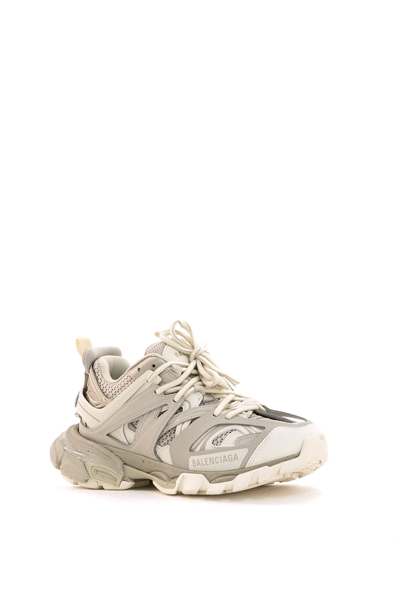 Sneakers Track in ecopelle, gomma e mesh color grigio tortora<BR/> 542436 W3FE4 9697 BALENCIAGA