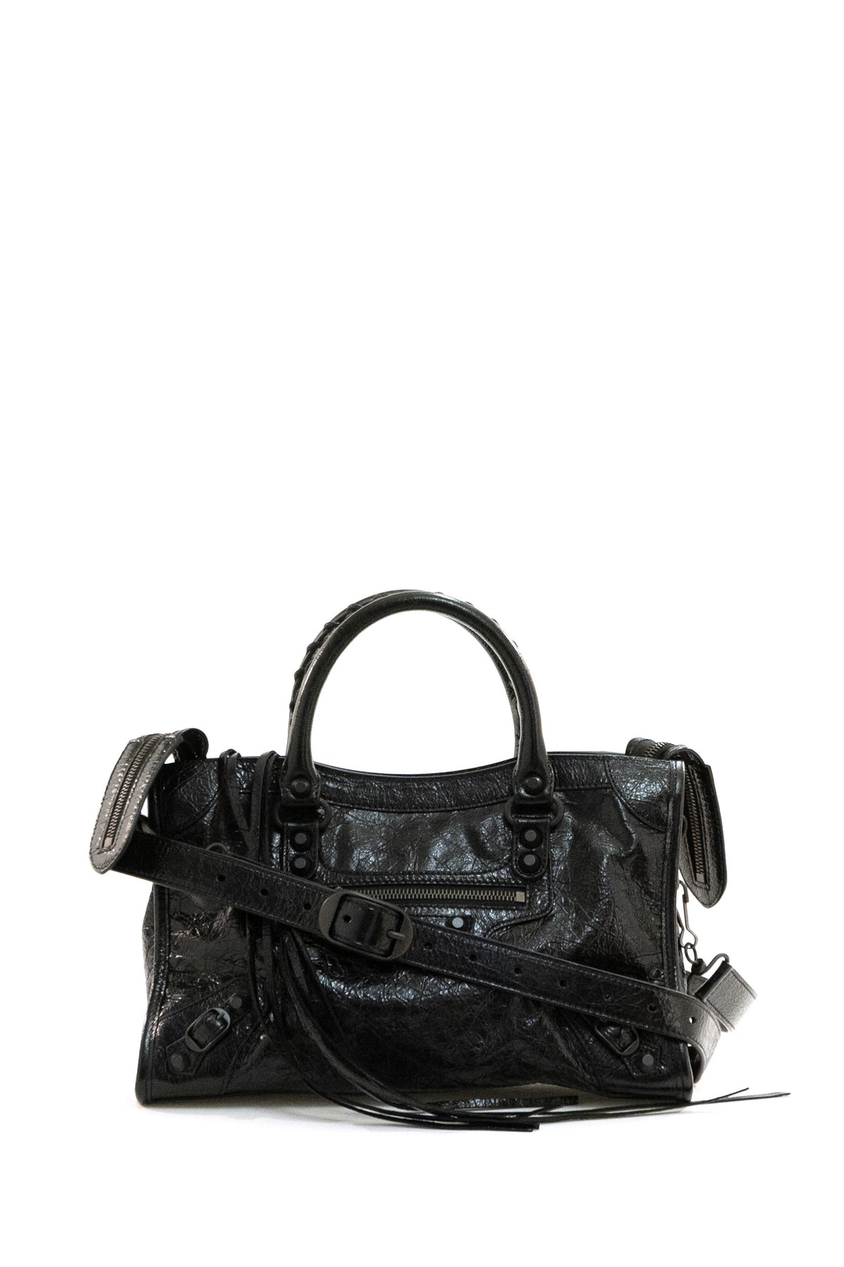 BALENCIAGA Borsa Le City small in pelle Arena di colore nero