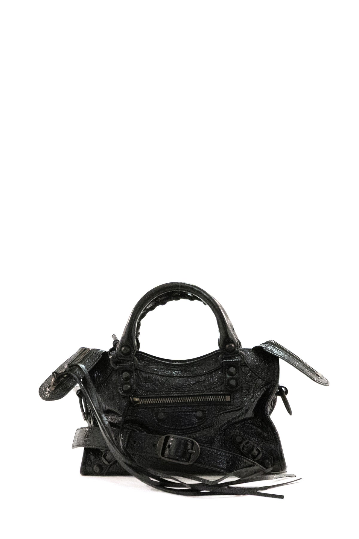 BALENCIAGA Borsa Le City mini in pelle Arena di colore nero