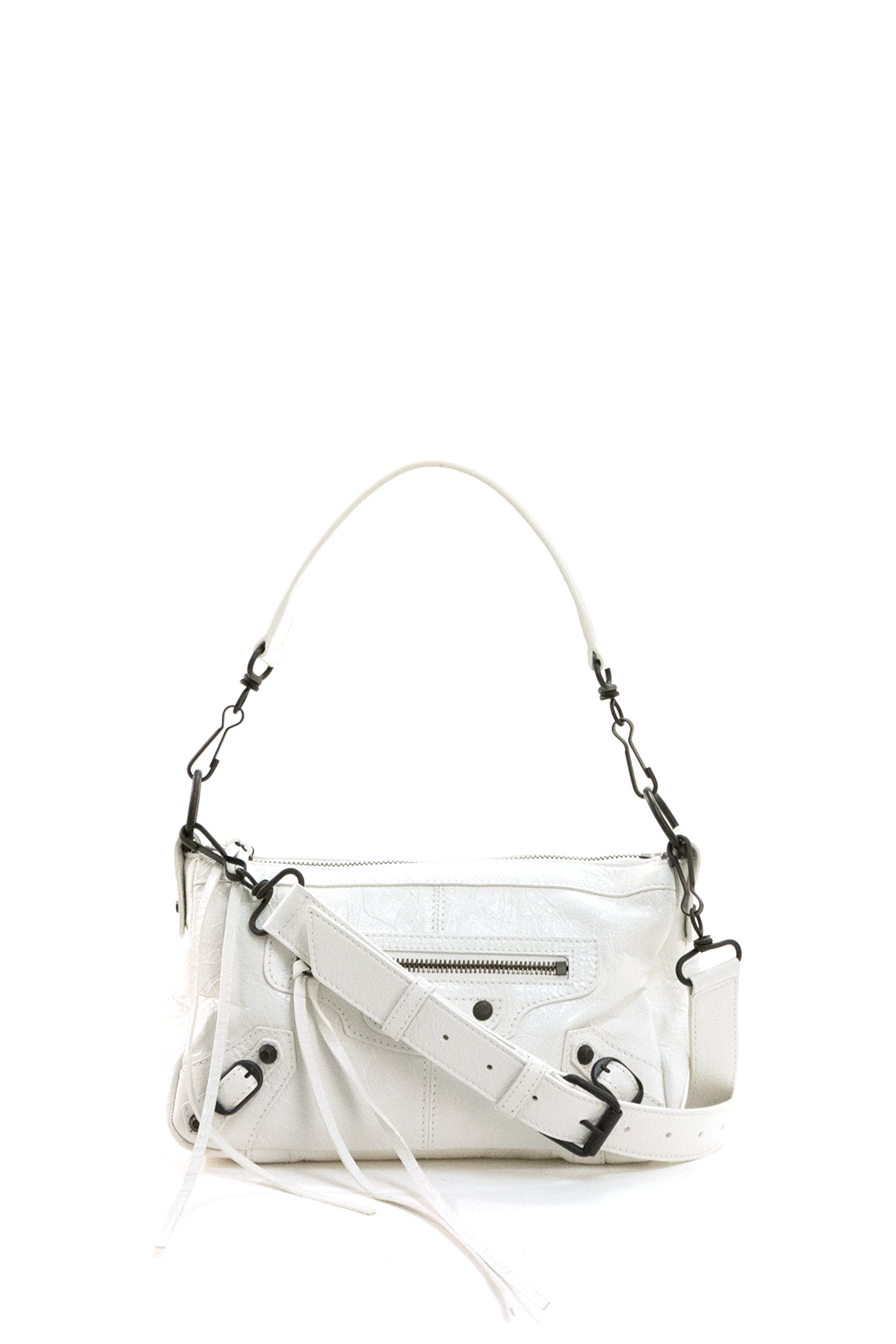 Borsa Le City Moto Mini in pelle Arena di colore bianco<BR/> 866122 2ABEK 9001 BALENCIAGA