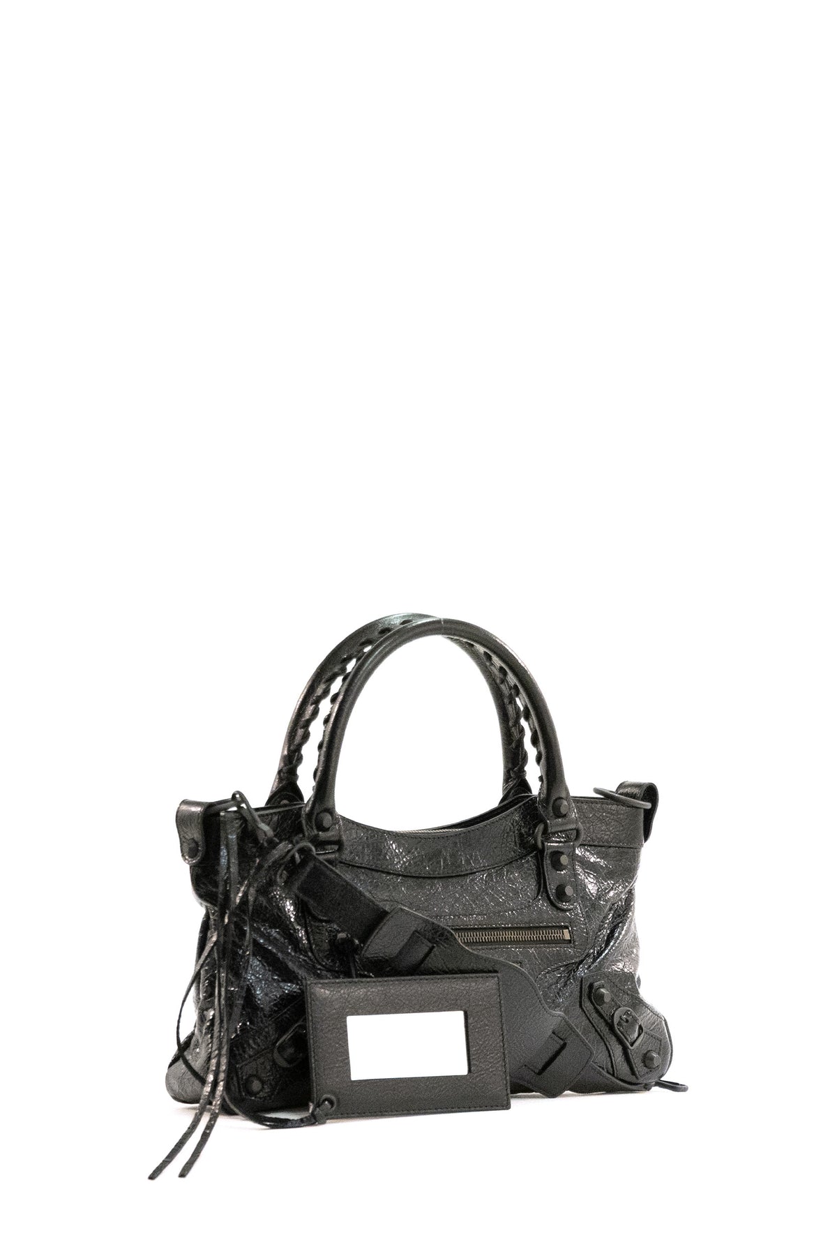 BALENCIAGA Borsa Le City First in pelle Arena di colore nero, vista 2