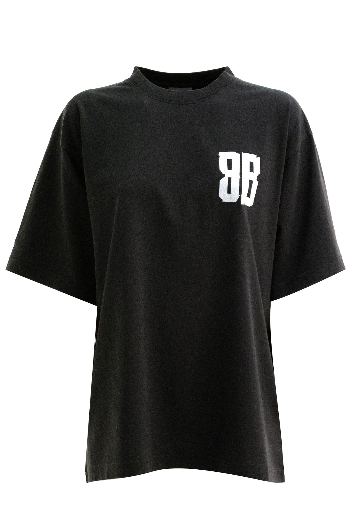 BALENCIAGA T-Shirt Glitter Tape Type in jersey di colore nero