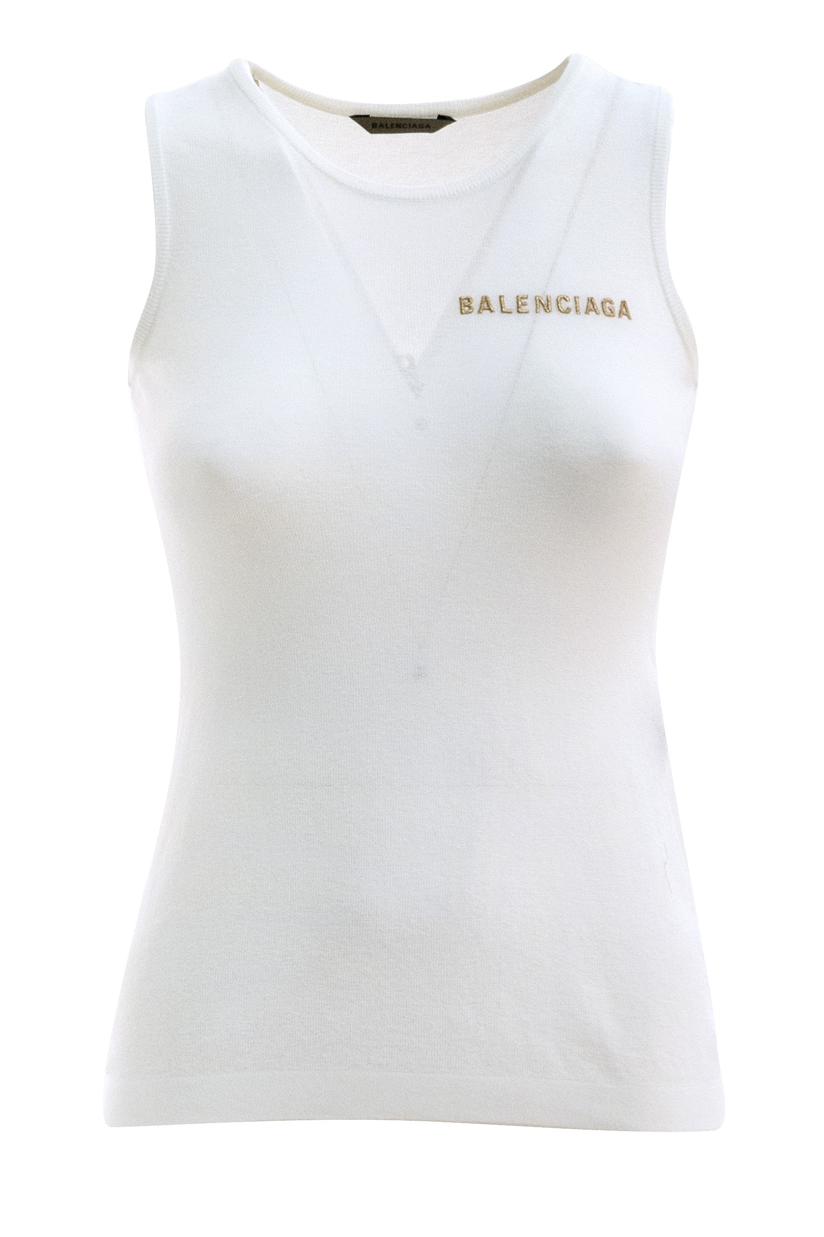 Top in cotone di colore bianco<BR/> A000JD T3465 9000 BALENCIAGA