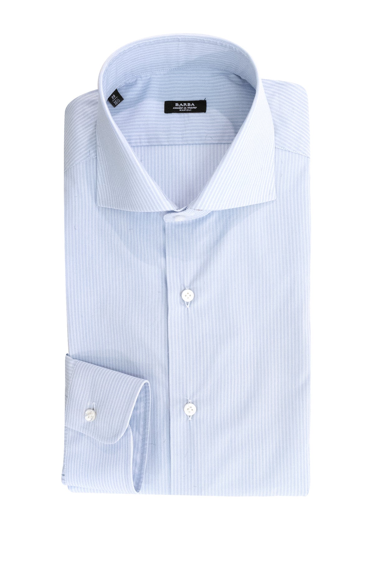 BARBA Camicia in cotone a righe di colore bianco e azzurro, Bianco/azzurro