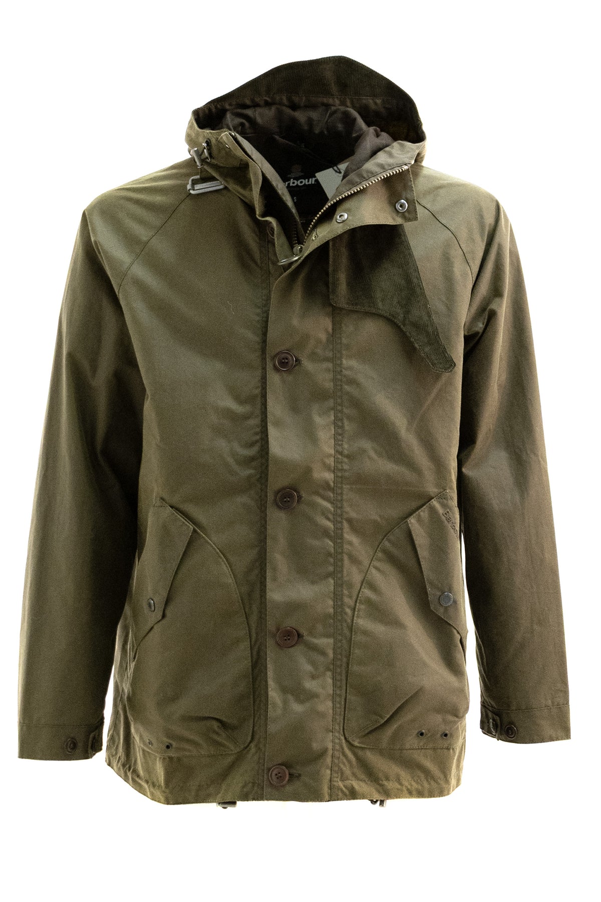 BARBOUR Parka Re-Engineered Keiss in cotone cerato di colore verde
