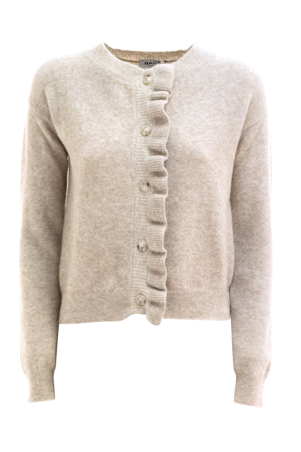 BASE Cardigan in lana e alpaca di colore beige, Multi