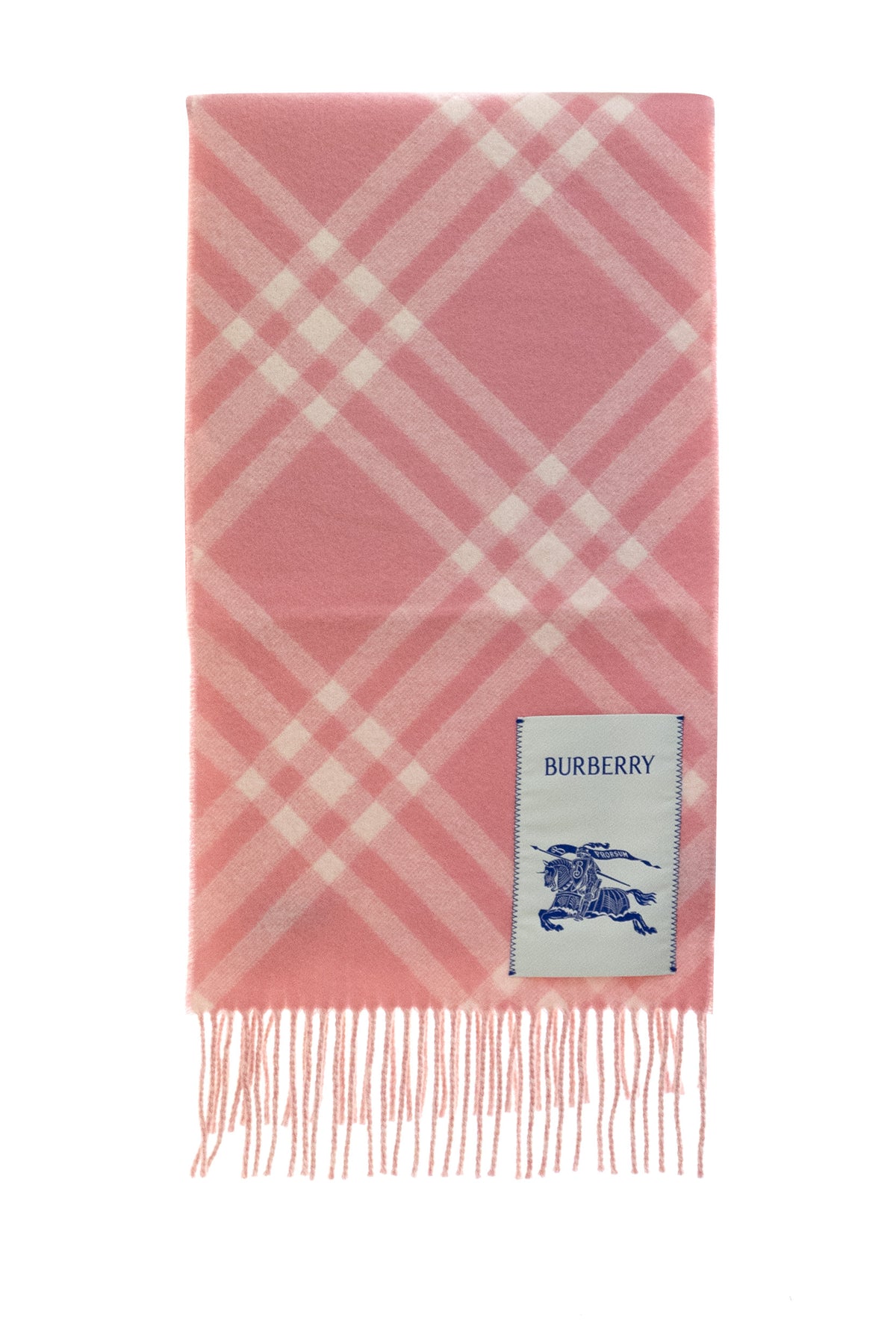 BURBERRY Sciarpa check in cashmere di colore rosa