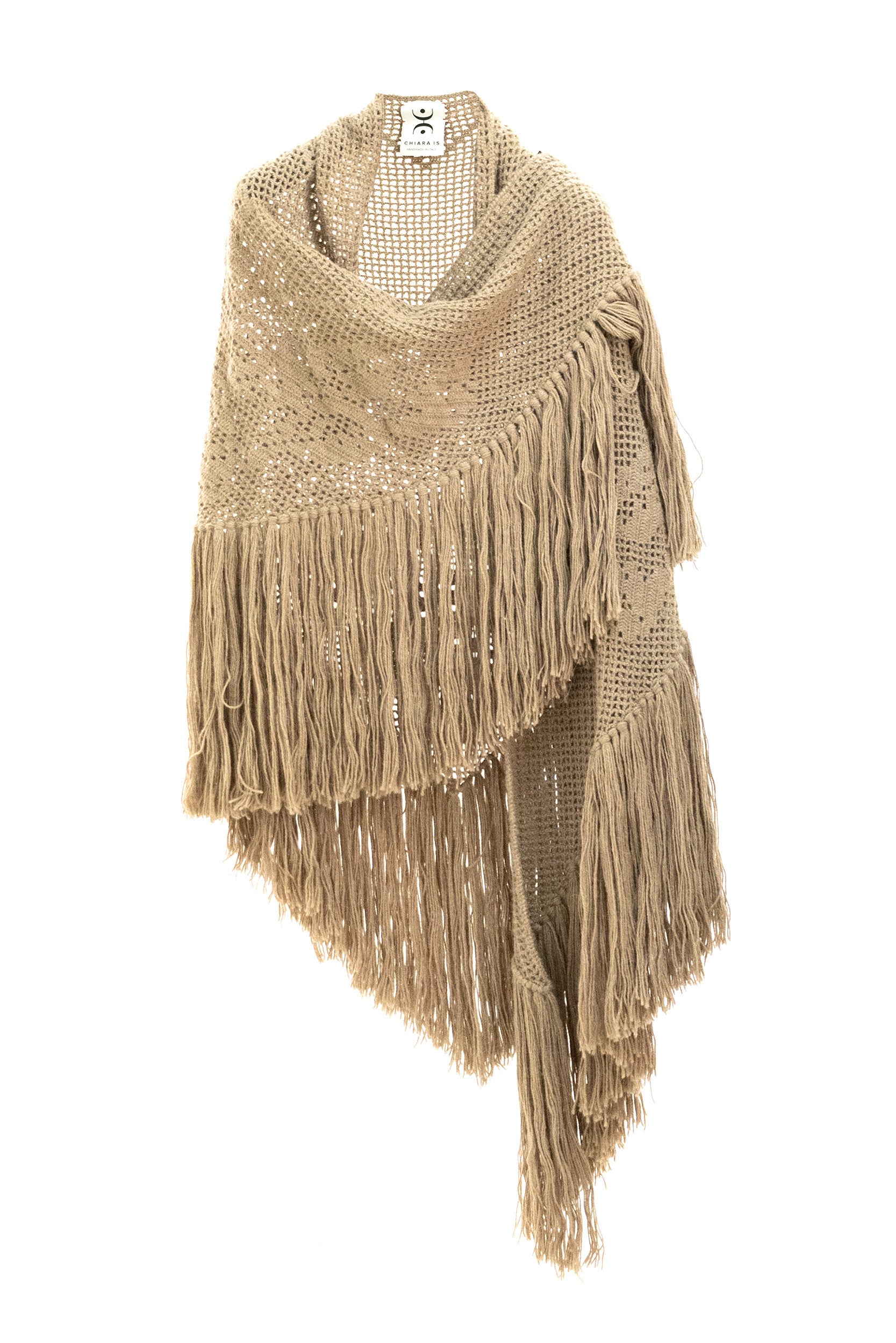 Scialle in alpaca di colore beige<BR/> SPEO001WP SICILIAN HAZELNUT CHIARA IS