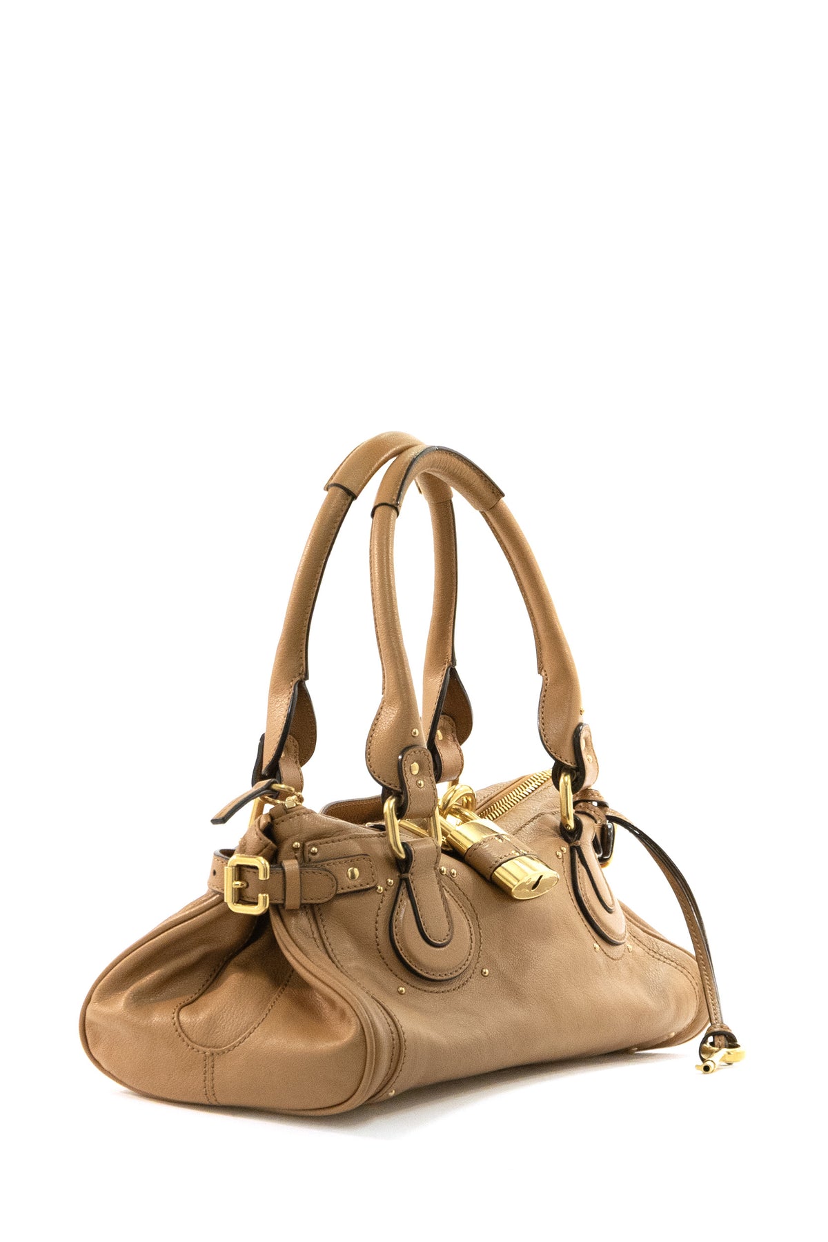 CHLOE' Borsa Paddington in Pelle Granata, Marrone, vista 2