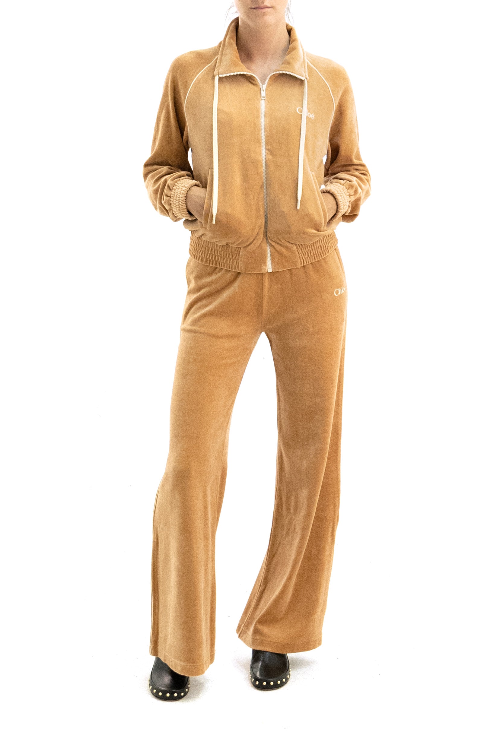 Pantaloni da Tuta a Gamba Larga in Velluto<BR/> 26AJP01188 271 CHLOE'