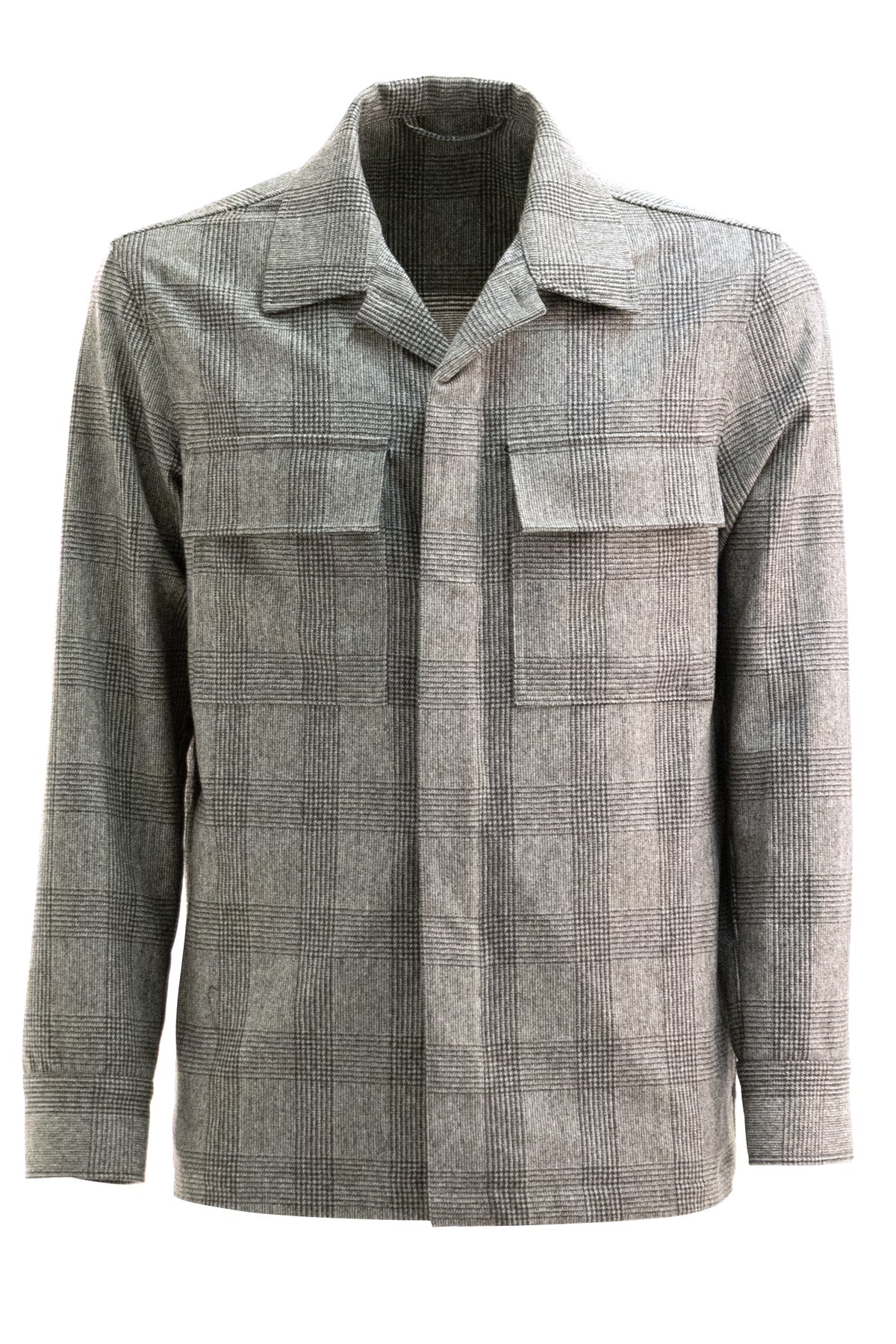 CRUNA Overshirt Bruges in lana di colore tortora