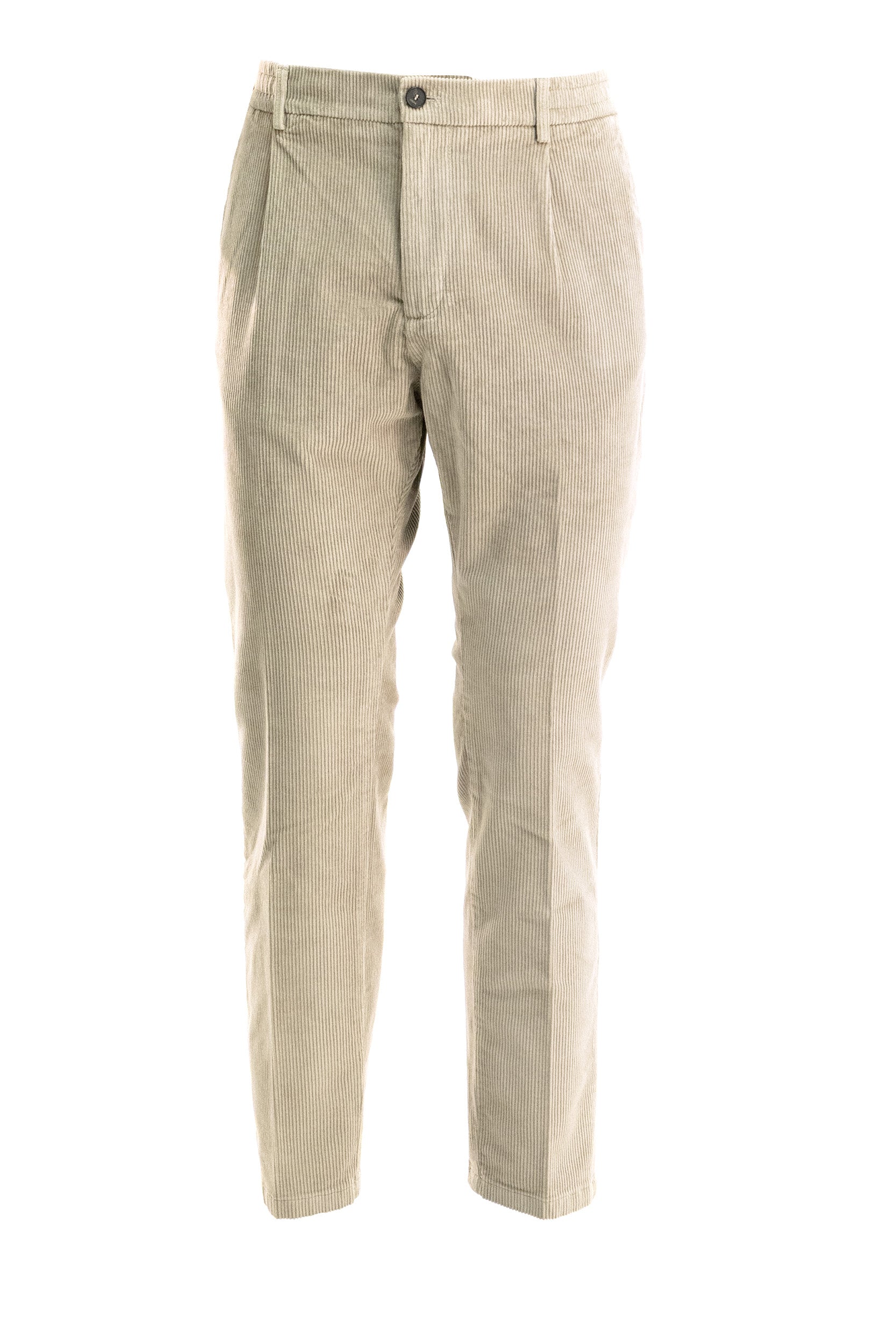 Pantaloni in velluto a coste color tortora<BR/> S.M05.MITTE 1807 740 CRUNA
