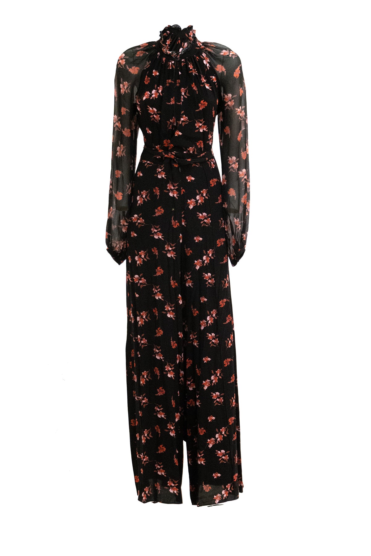 DIANE VON FURSTENBERG Tuta Keira in Tessuto Tecnico, Nero/rosso