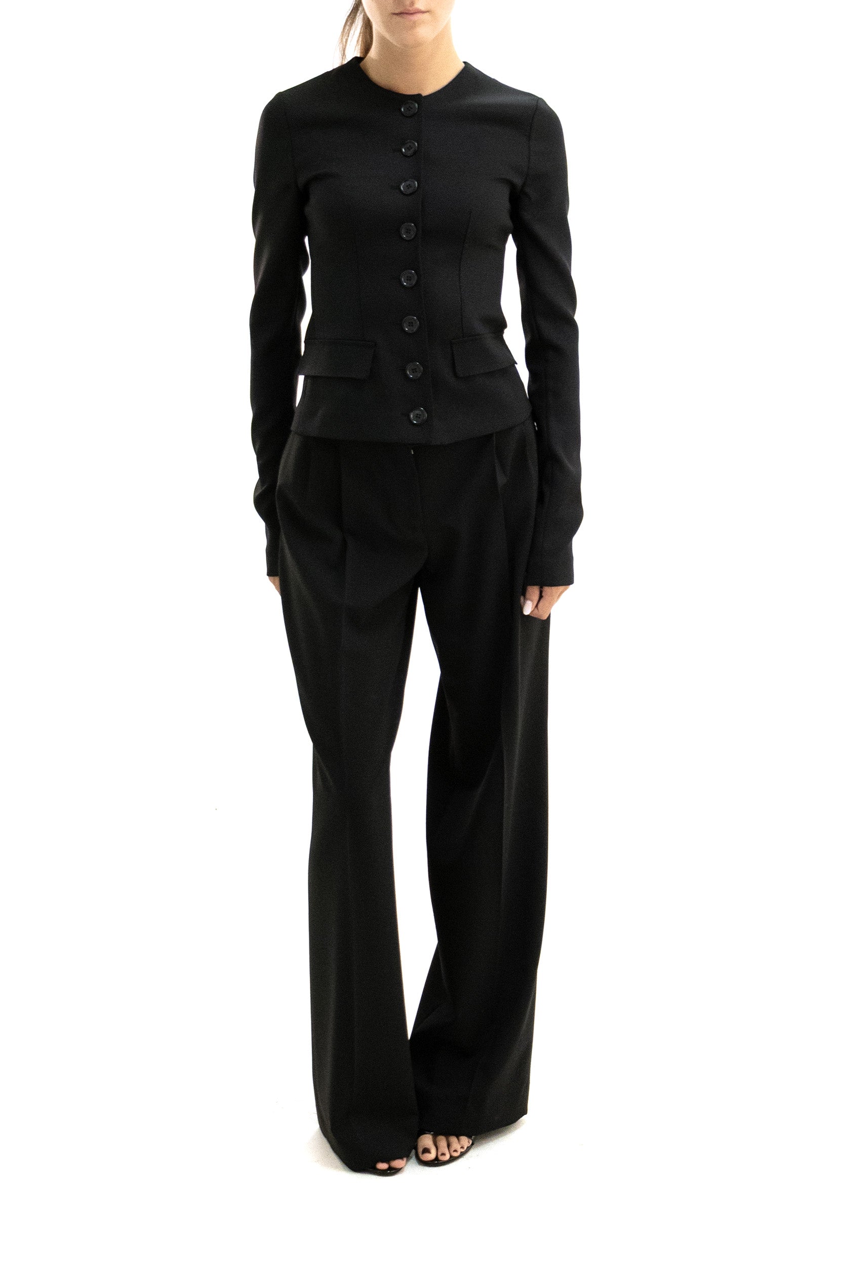 Pantalone in lana di colore nero<BR/> FTC17T FUBG3 N0000 DOLCE & GABBANA