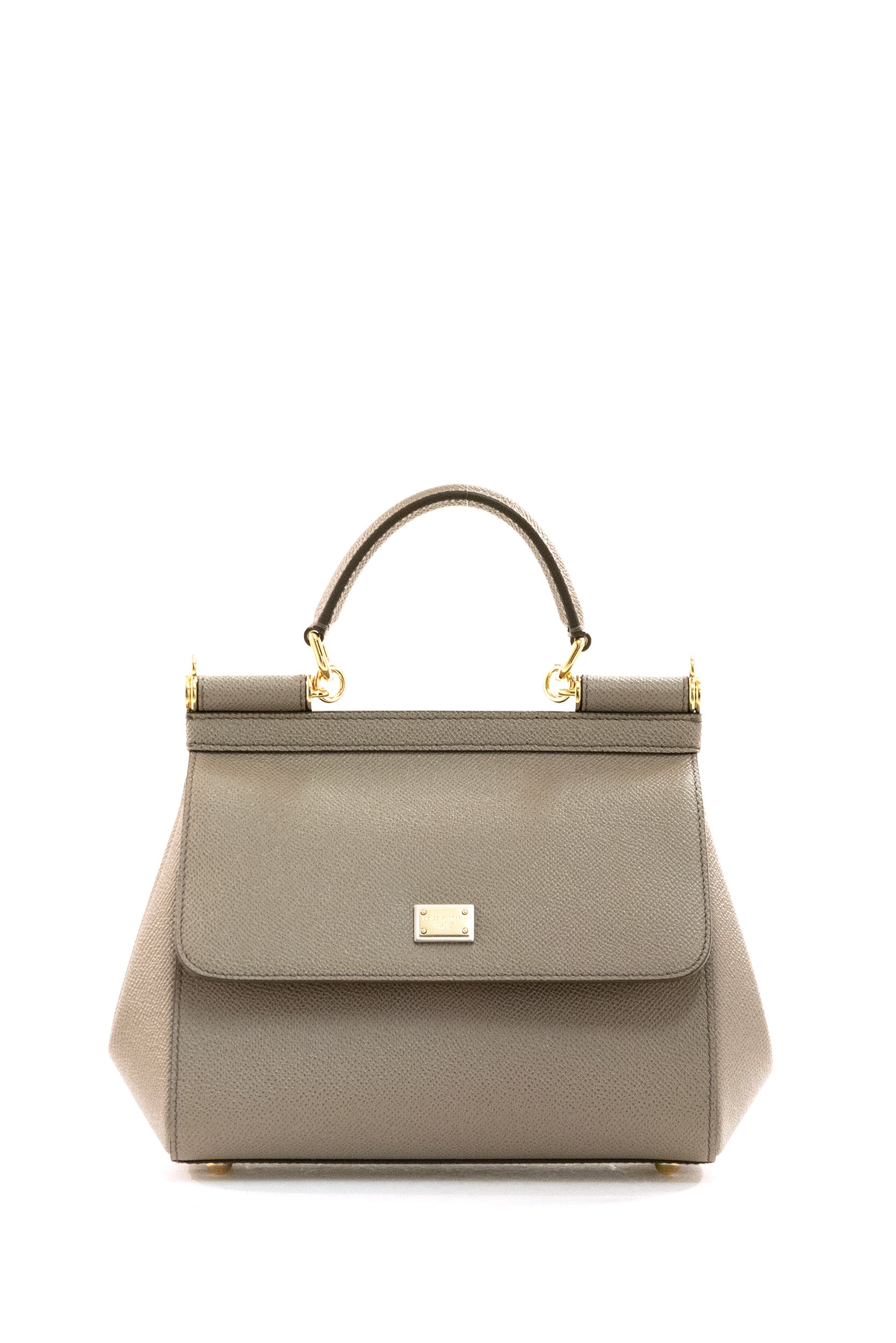 Borsa Sicily Piccola in pelle di vitello Dauphine di color beige BB6003 B1001 80045 DOLCE & GABBANA