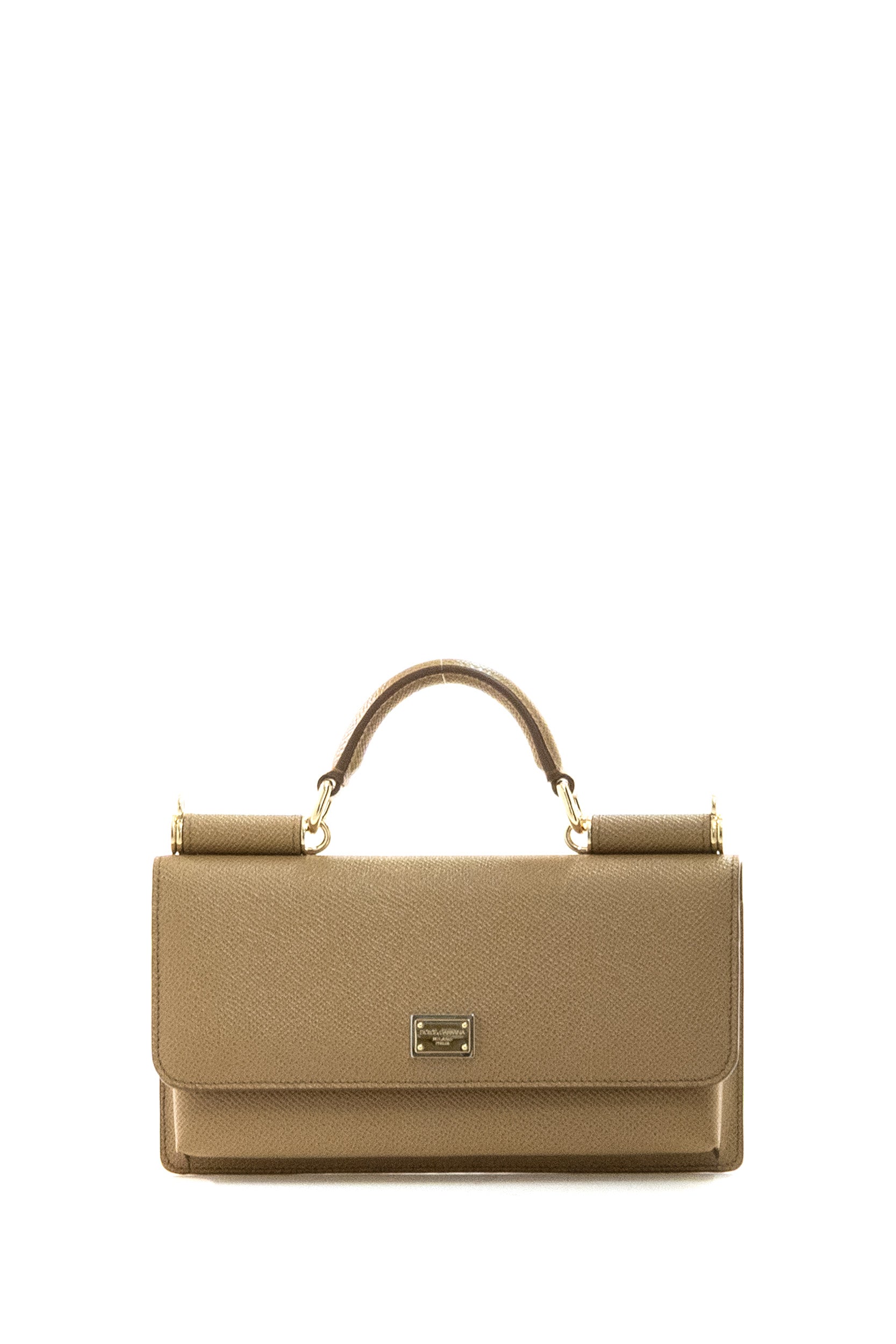 Minibag in pelle Dauphine color cammello<BR/> BI3280 A1001 8M417 DOLCE & GABBANA
