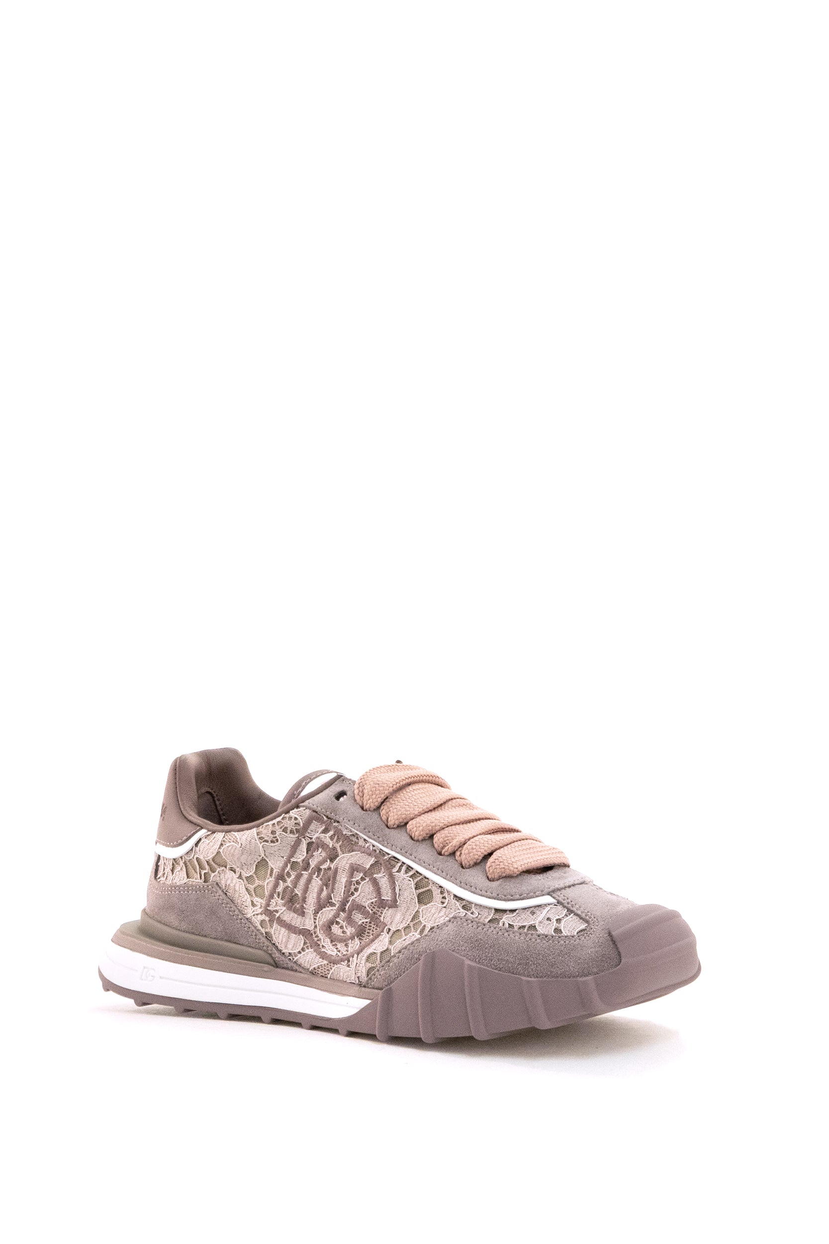 Sneakers DG Athletic in pizzo di colore lilla<BR/> CK2487 A3S64 8Z499 DOLCE & GABBANA