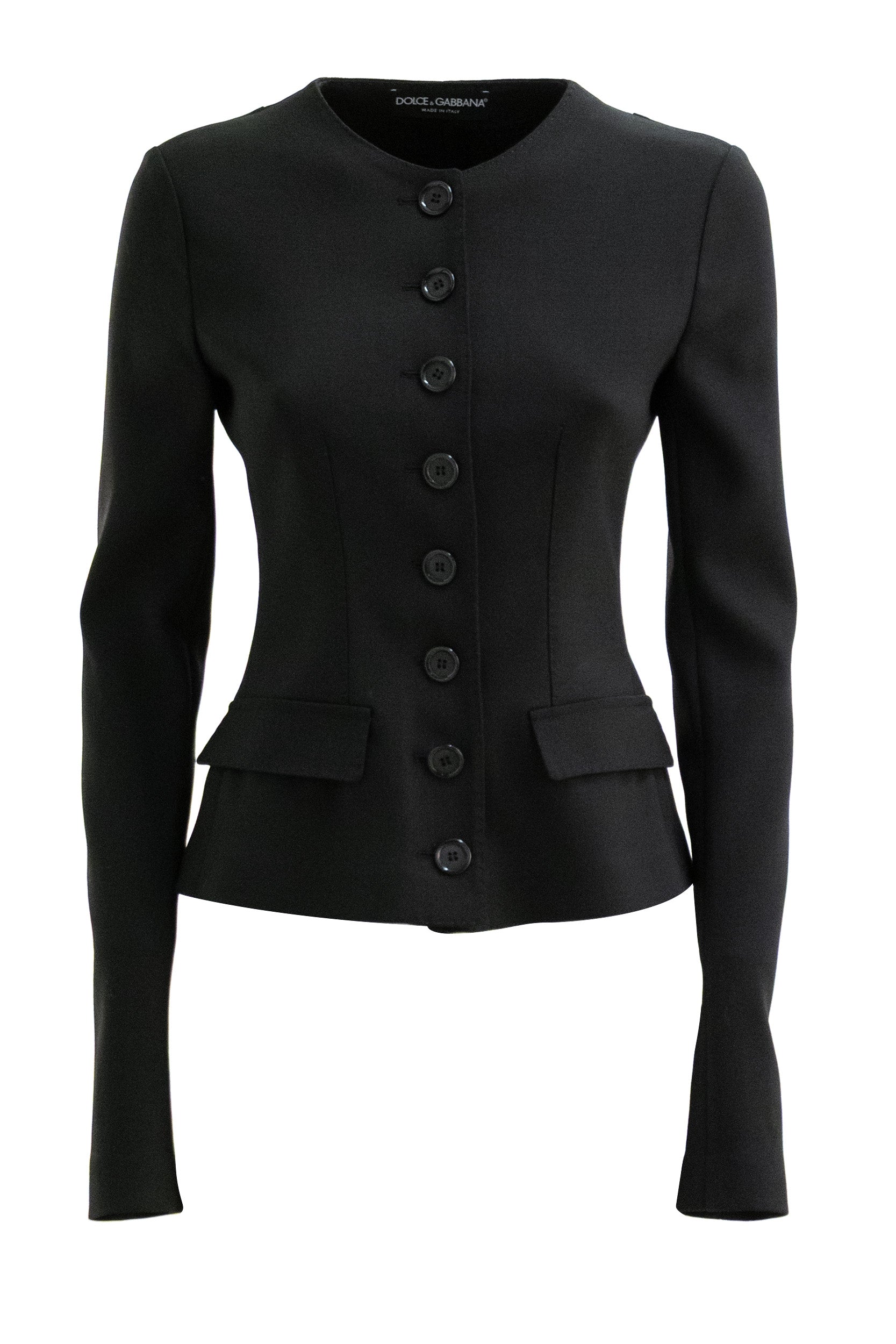 Giacca monopetto in lana di colore nero<BR/> F27HET FUBCE N0000 DOLCE & GABBANA