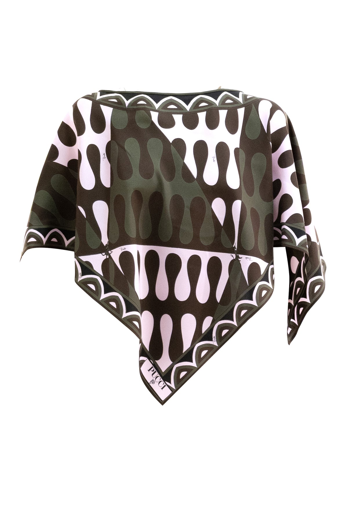 EMILIO PUCCI Blusa in seta con stampa Leocorno, Marrone