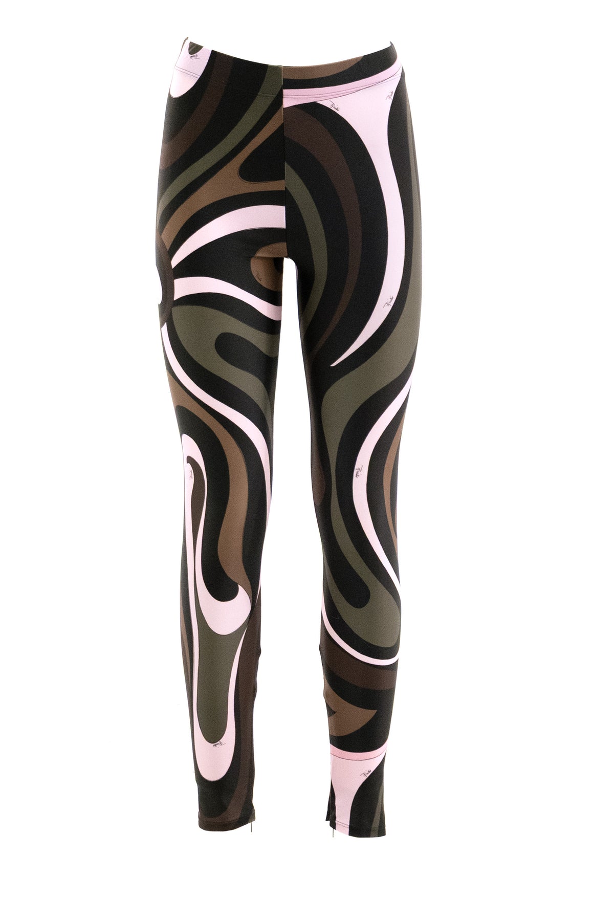 EMILIO PUCCI leggings con stampa marmorizzata in lycra, Persimmon/pink
