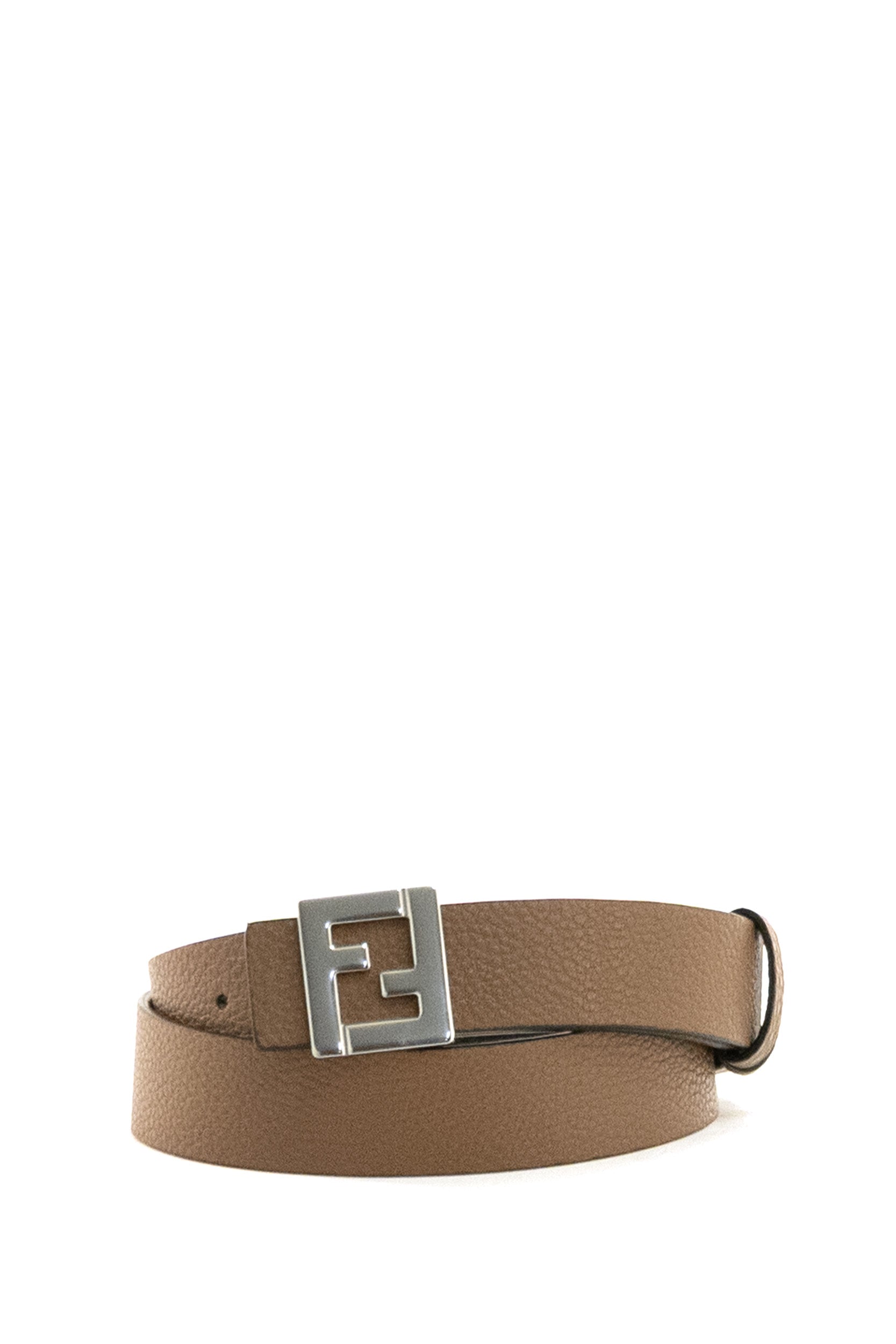 Cintura reversibile in pelle martellata di colore nero<BR/> 7C0565 B12L F1MYJ FENDI