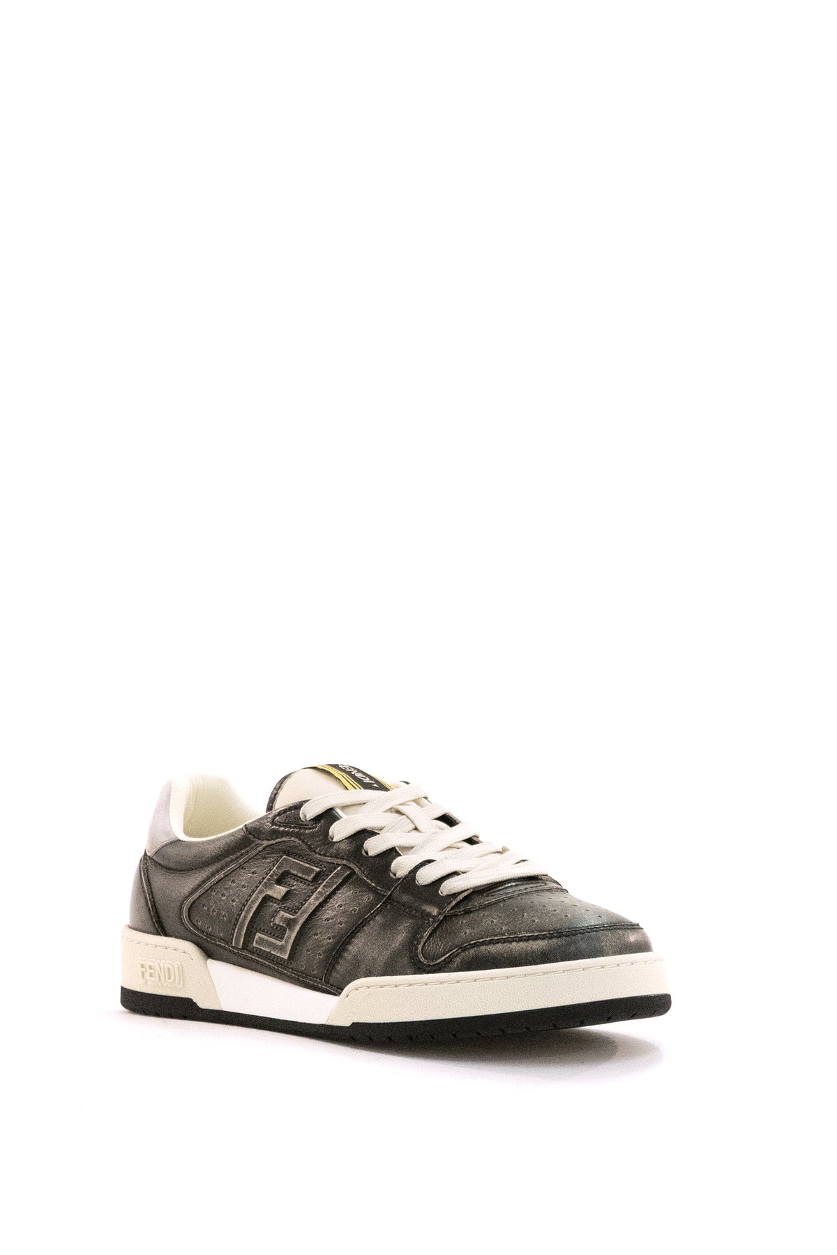 FENDI Sneakers Fendi Match in pelle di colore nero, Nero/beige, vista 2