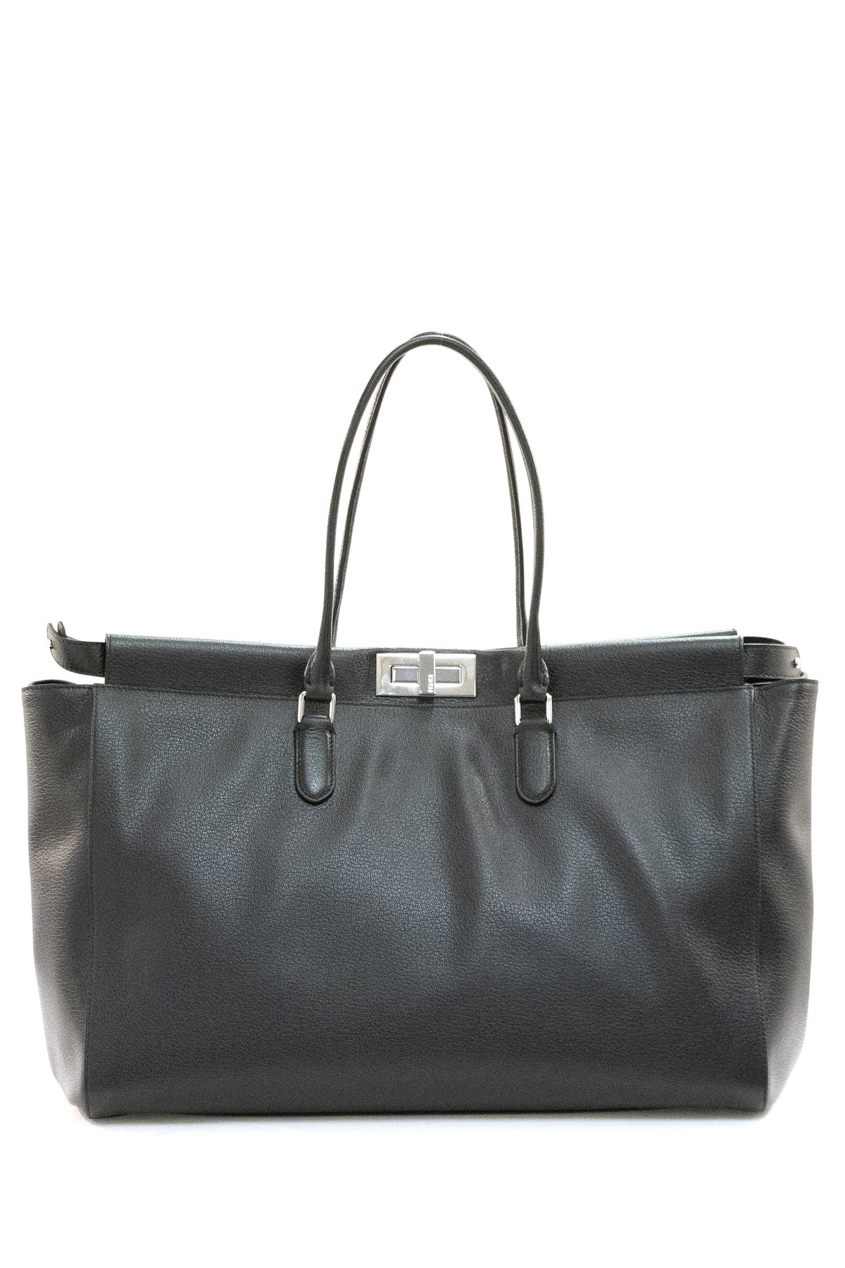 FENDI Borsa a spalla Peekaboo Large in pelle di colore nero