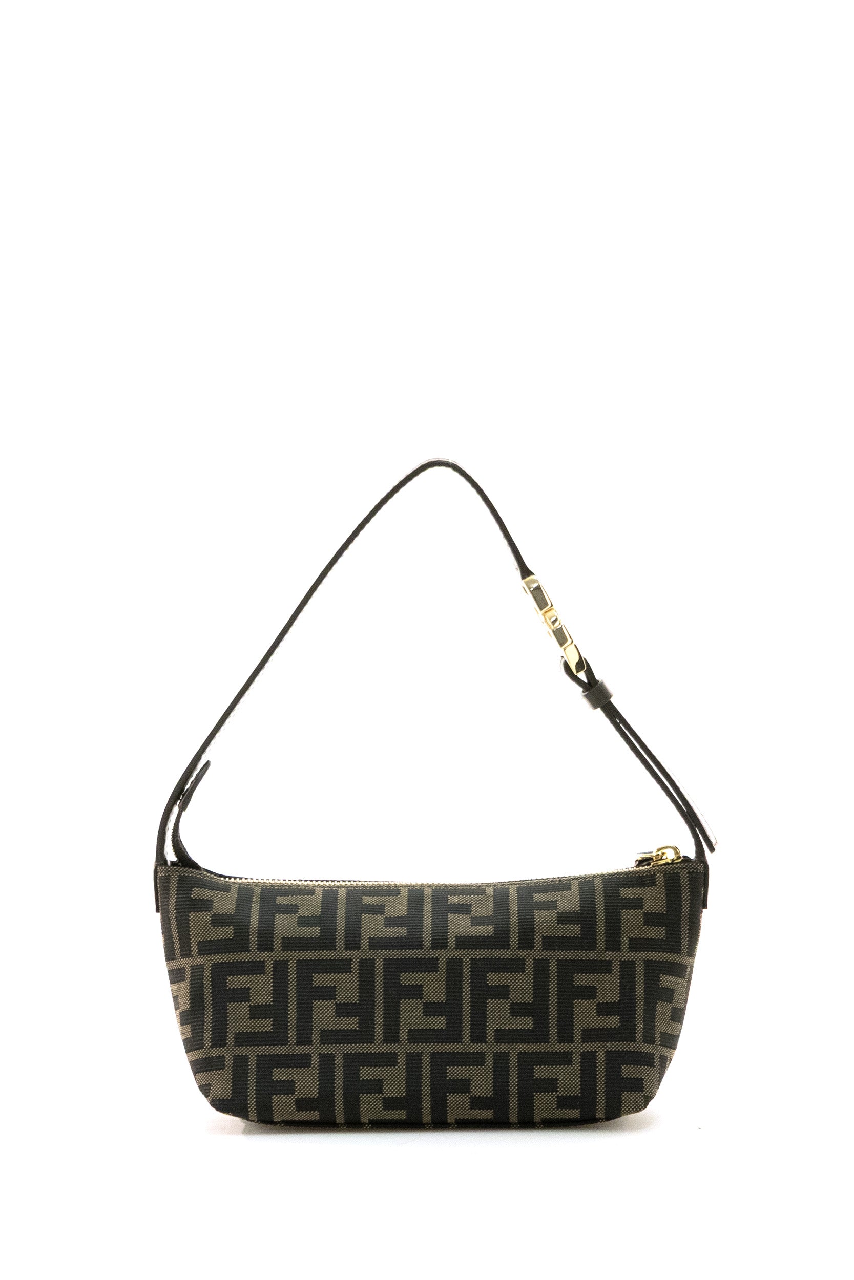 FENDI Fabric Vanity Pouch, Brown