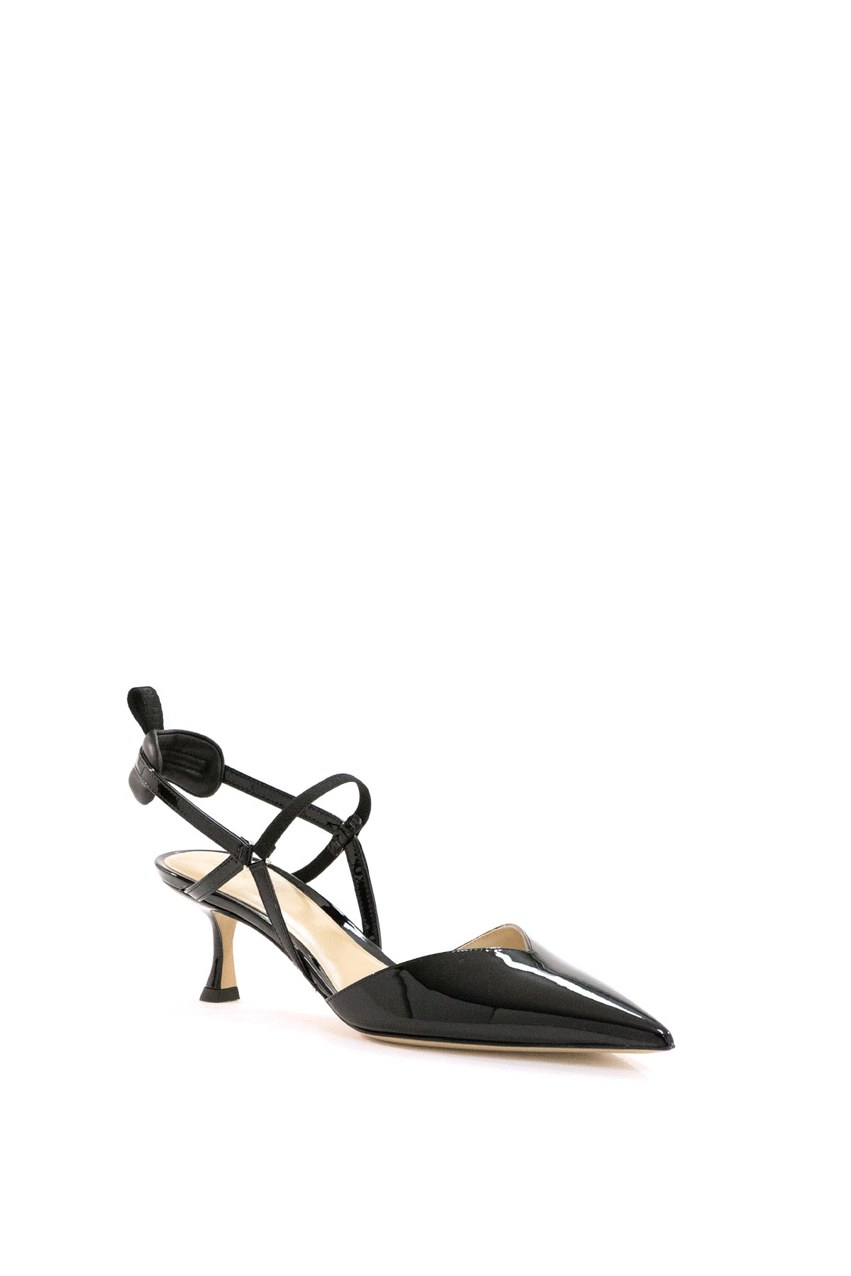 FENDI Slingbacks Very Colibrì in pelle verniciata color nude, Nero, vista 2