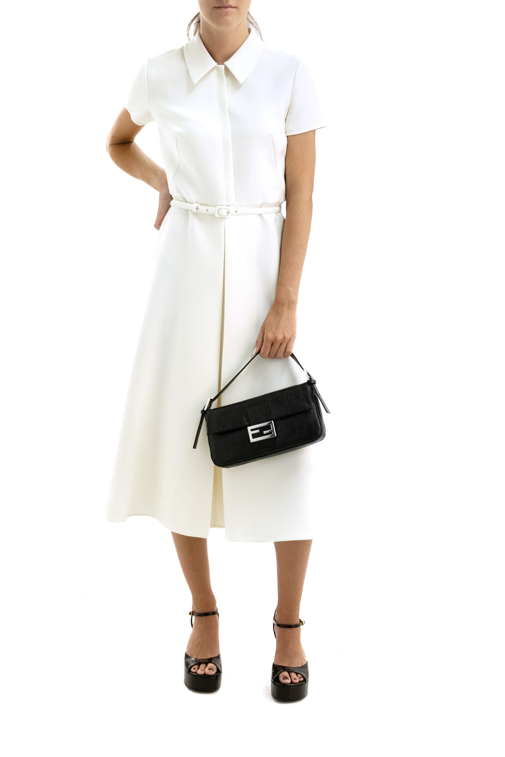 Abito in lana e seta color avorio<BR/> FDD644 B1UJ F0QM0 FENDI