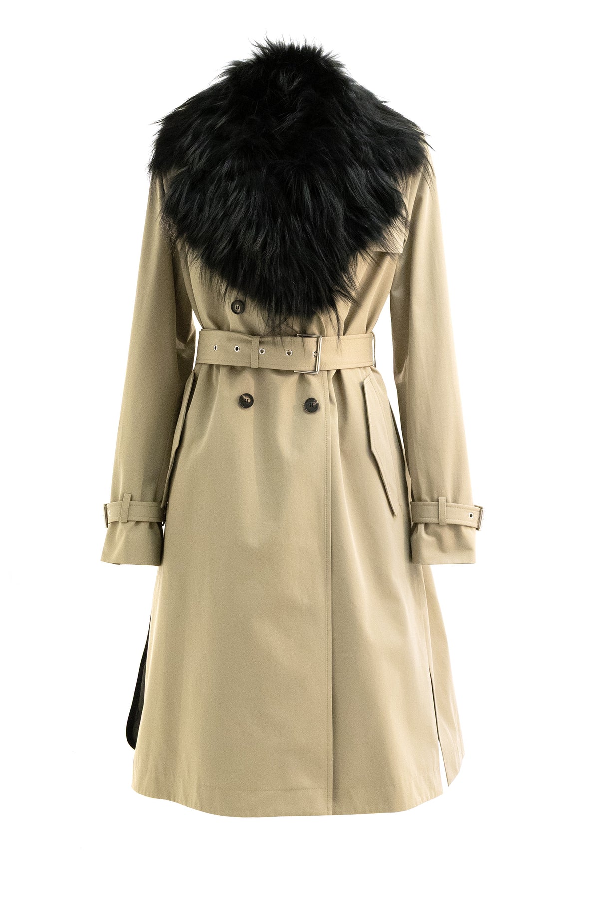 FENDI Trench doppiopetto in cotone di colore beige
