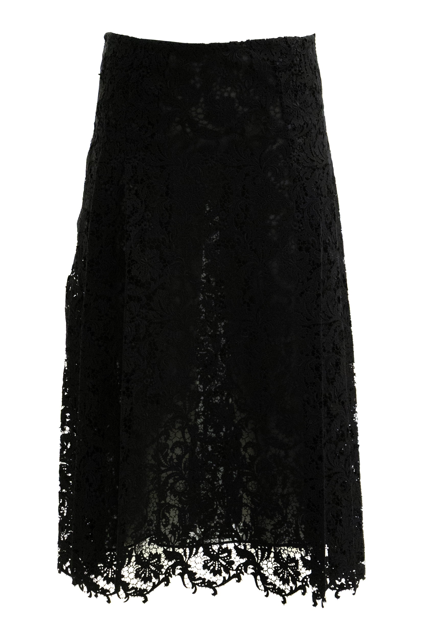 FENDI Black macramé lace skirt