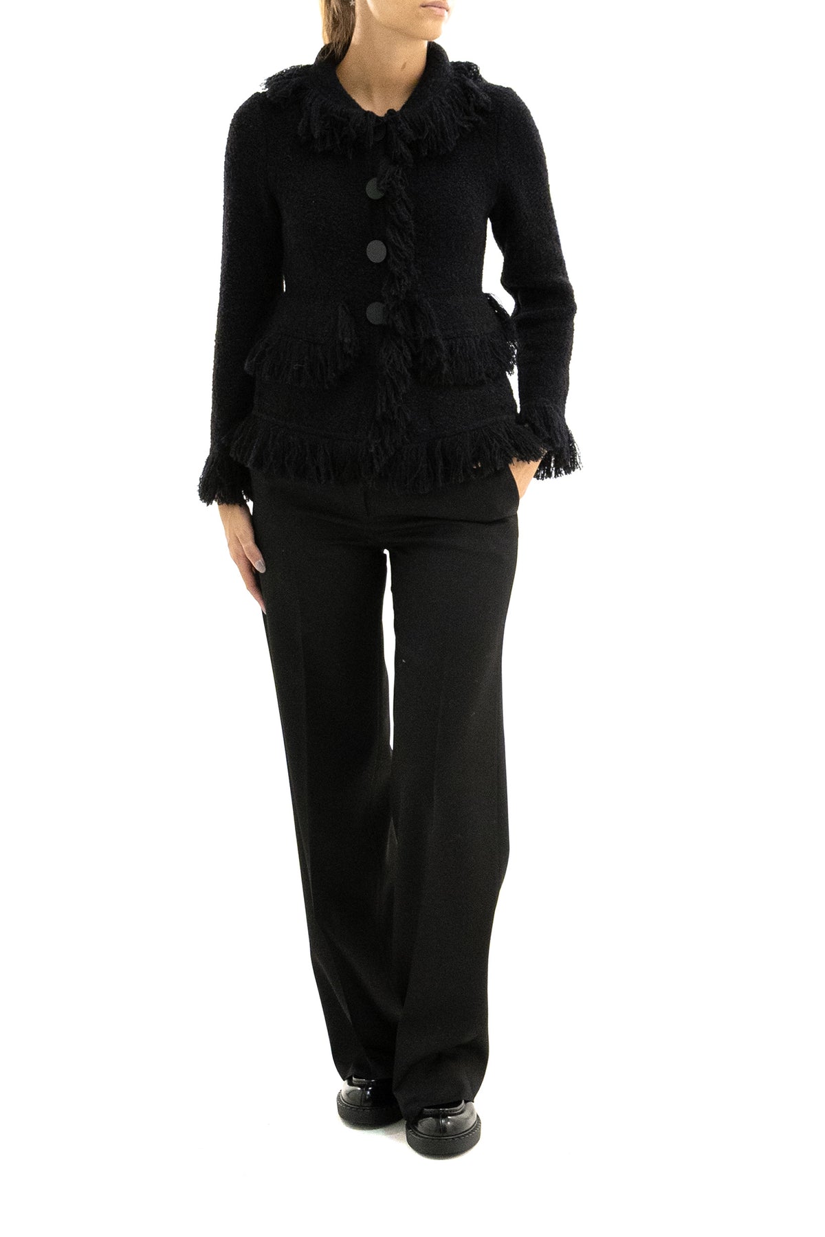 FENDI Pantaloni in lana di colore nero, vista 2