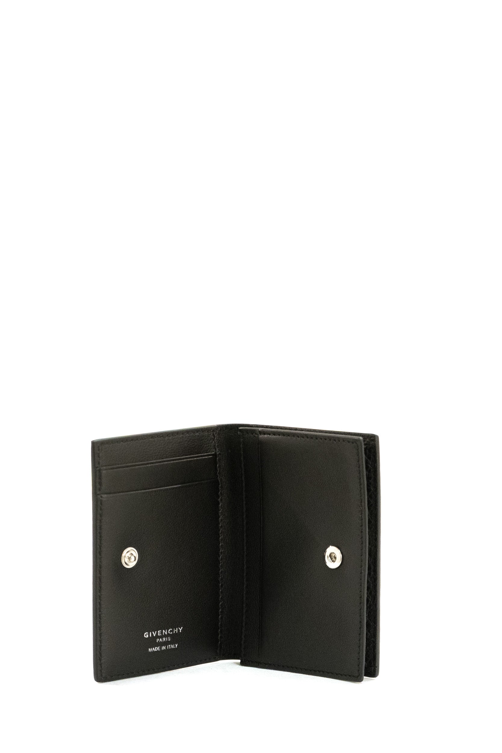 Portacarte in pelle martellata e pelle liscia di colore nero <BR/> BK60GRK213 001 GIVENCHY