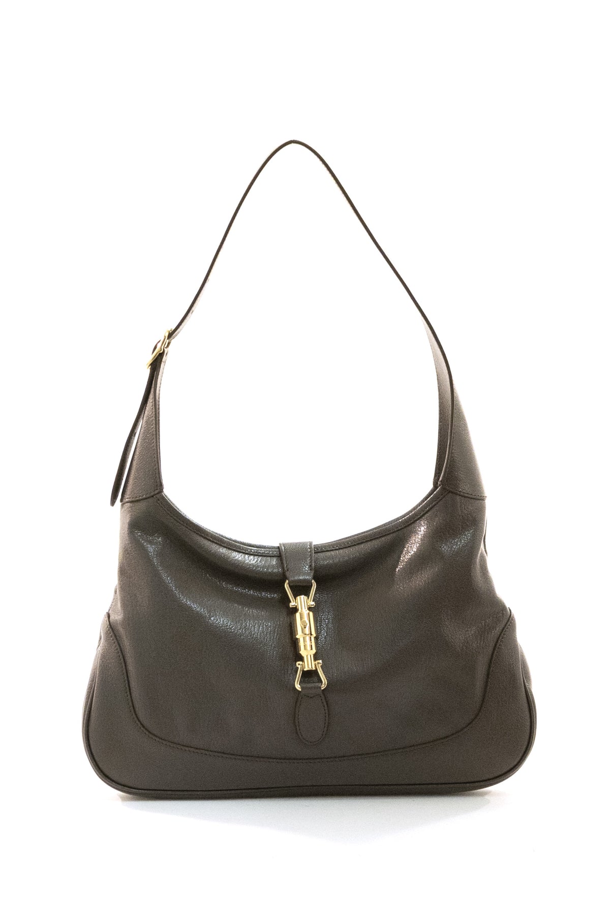GUCCI Borsa Gucci Jackie 1961 in pelle color tortora scuro, Marrone