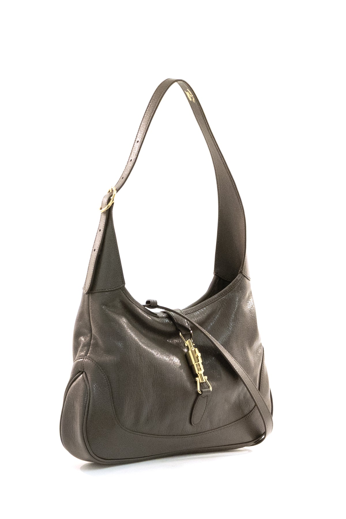 GUCCI Borsa Gucci Jackie 1961 in pelle color tortora scuro, Marrone, view 2