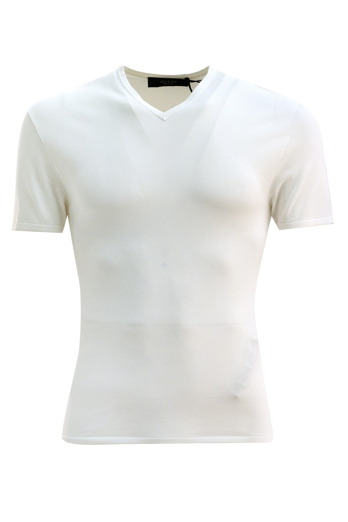 GUCCI T-shirt in tessuto tecnico a maglia di colore bianco