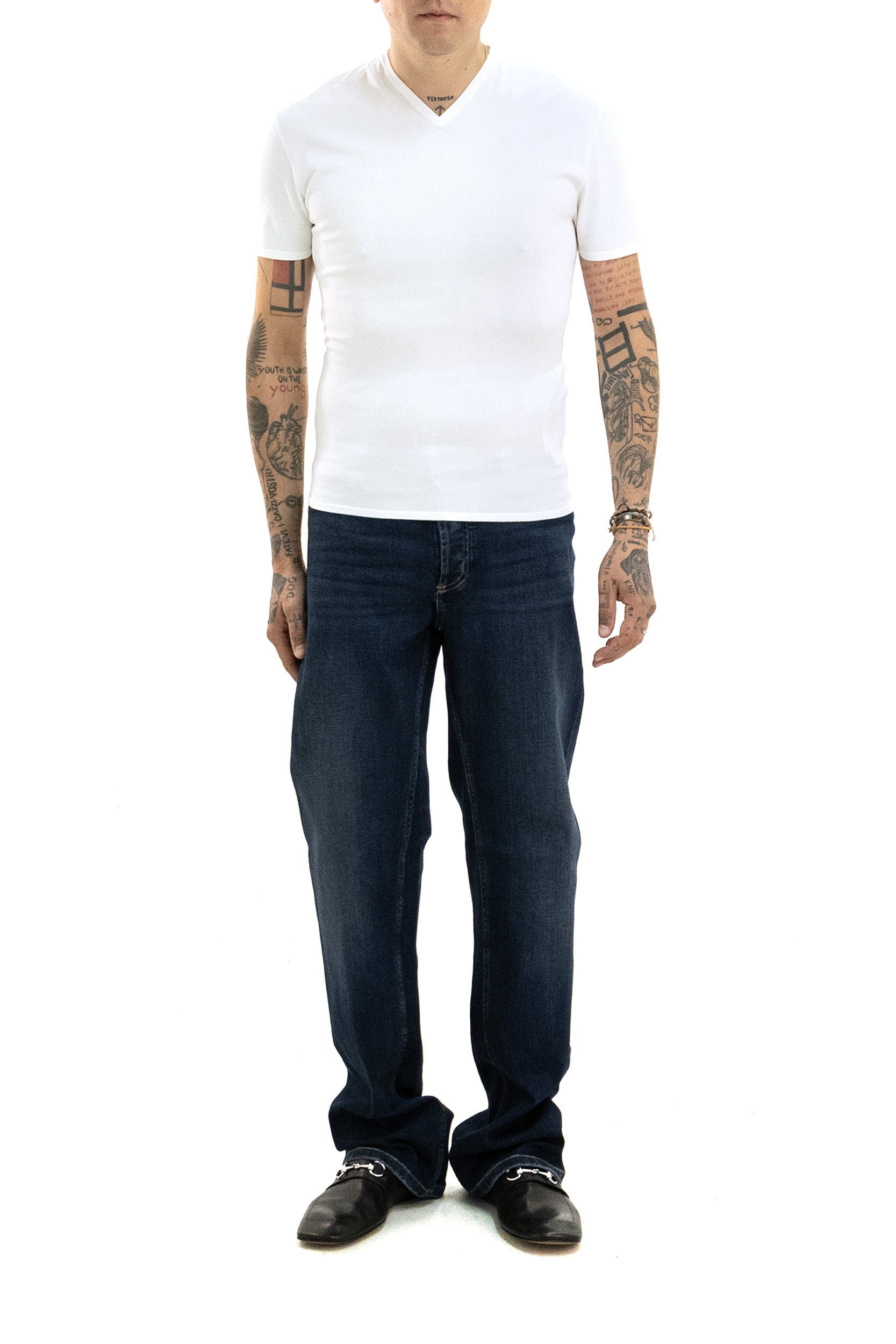 T-shirt in tessuto tecnico a maglia di colore bianco<BR/> 866411 XKFIU 9000 GUCCI