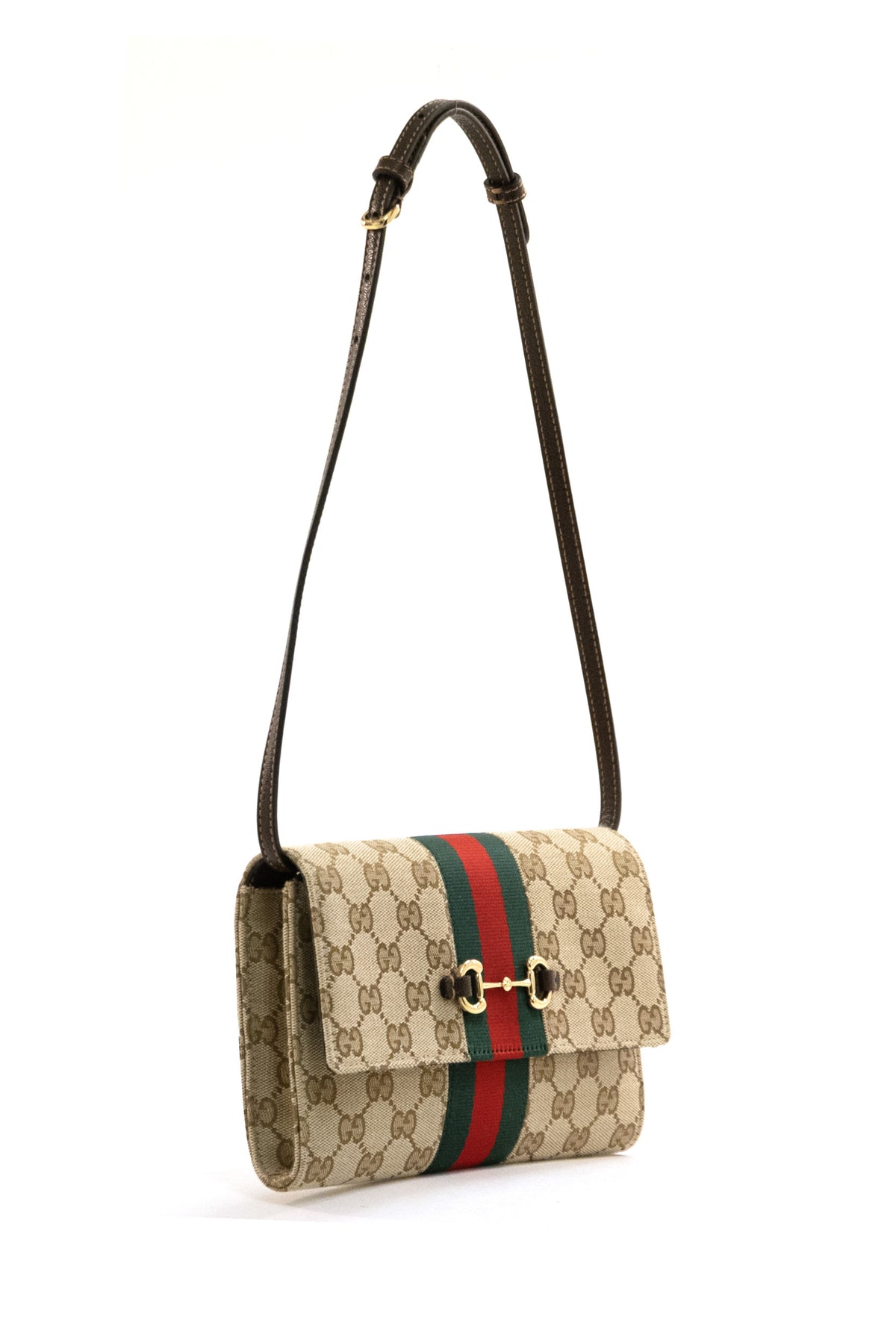 GUCCI Portafoglio Gucci Horsebit Web in tessuto GG di colore beige, Beige/marrone, vista 2