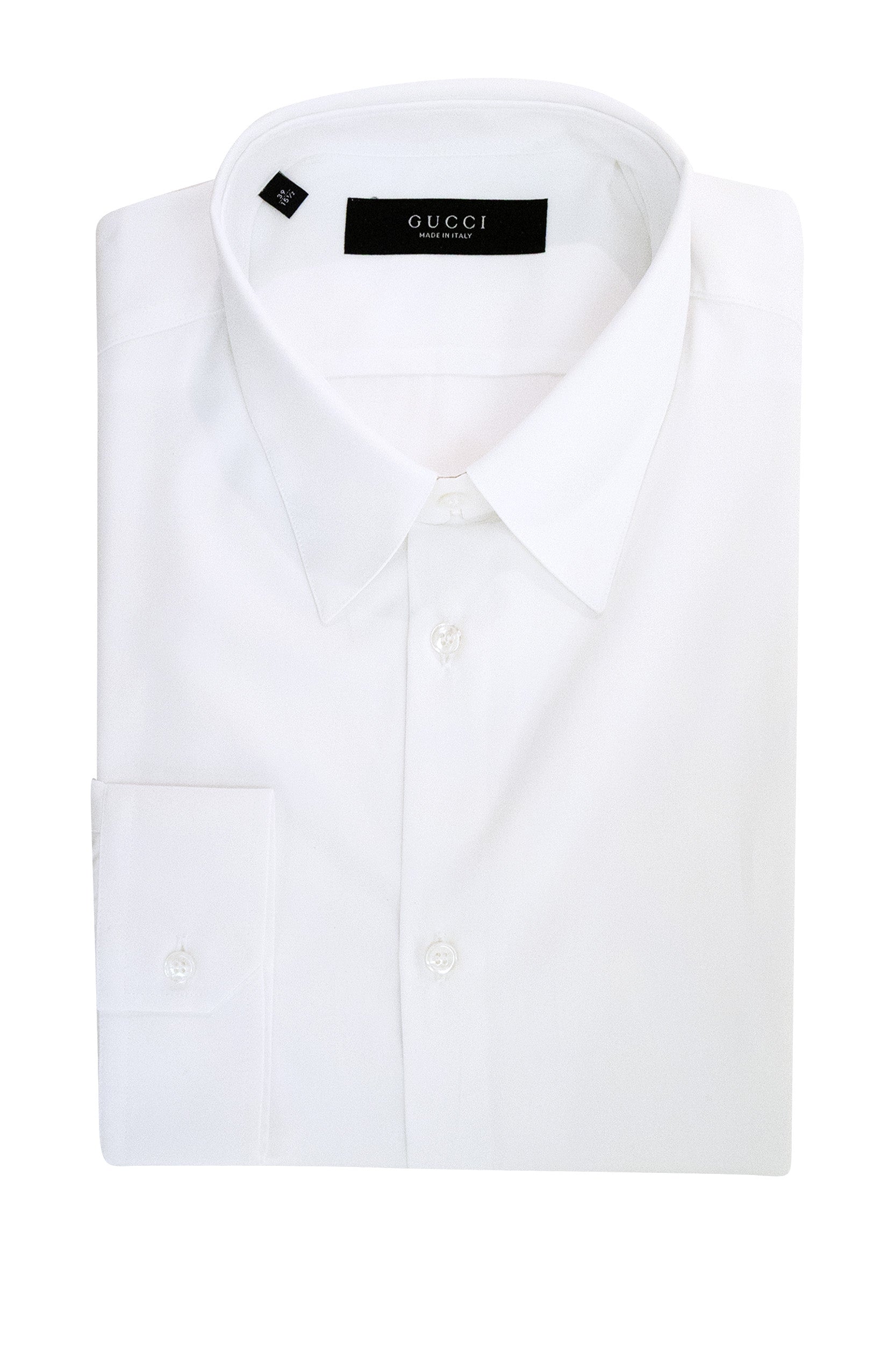 Camicia in cotone di colore bianco<BR/> 874713 21131 9000 GUCCI