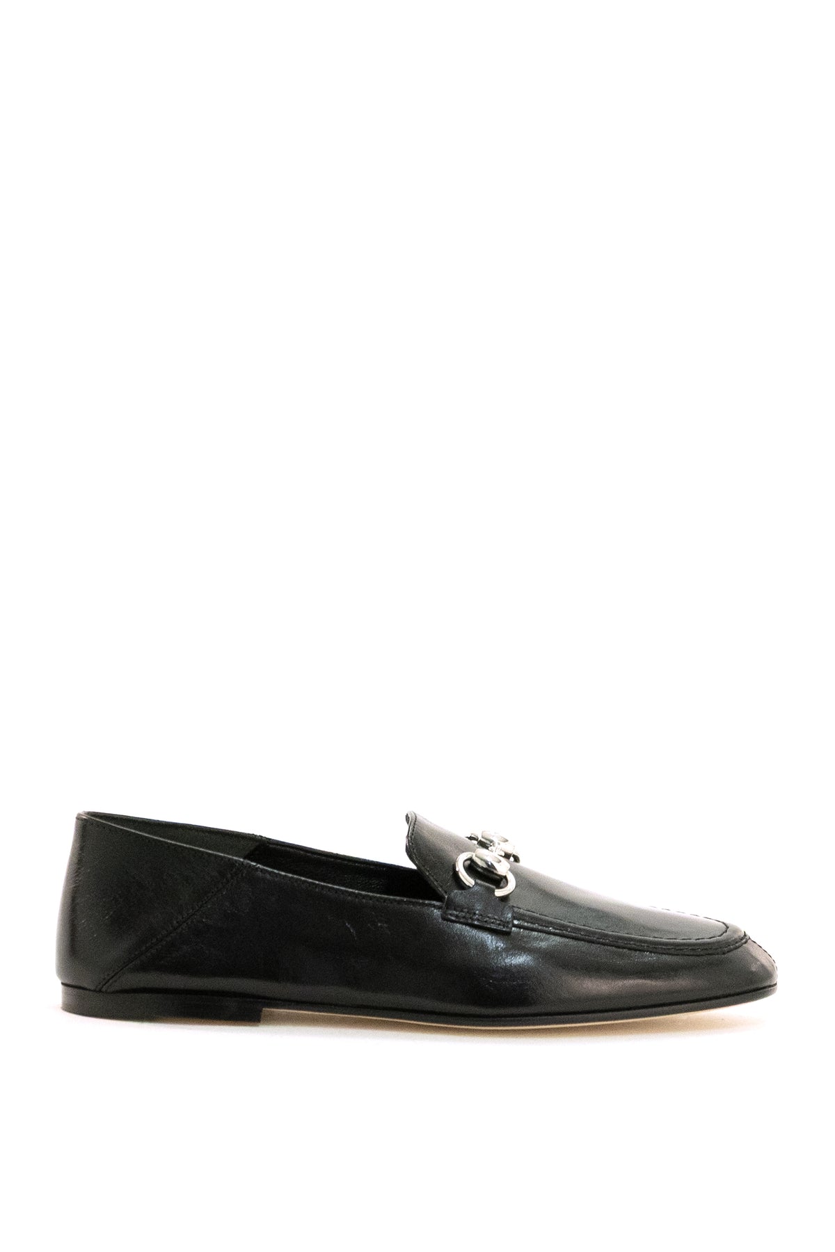 GUCCI Black Leather Loafers with Clamp