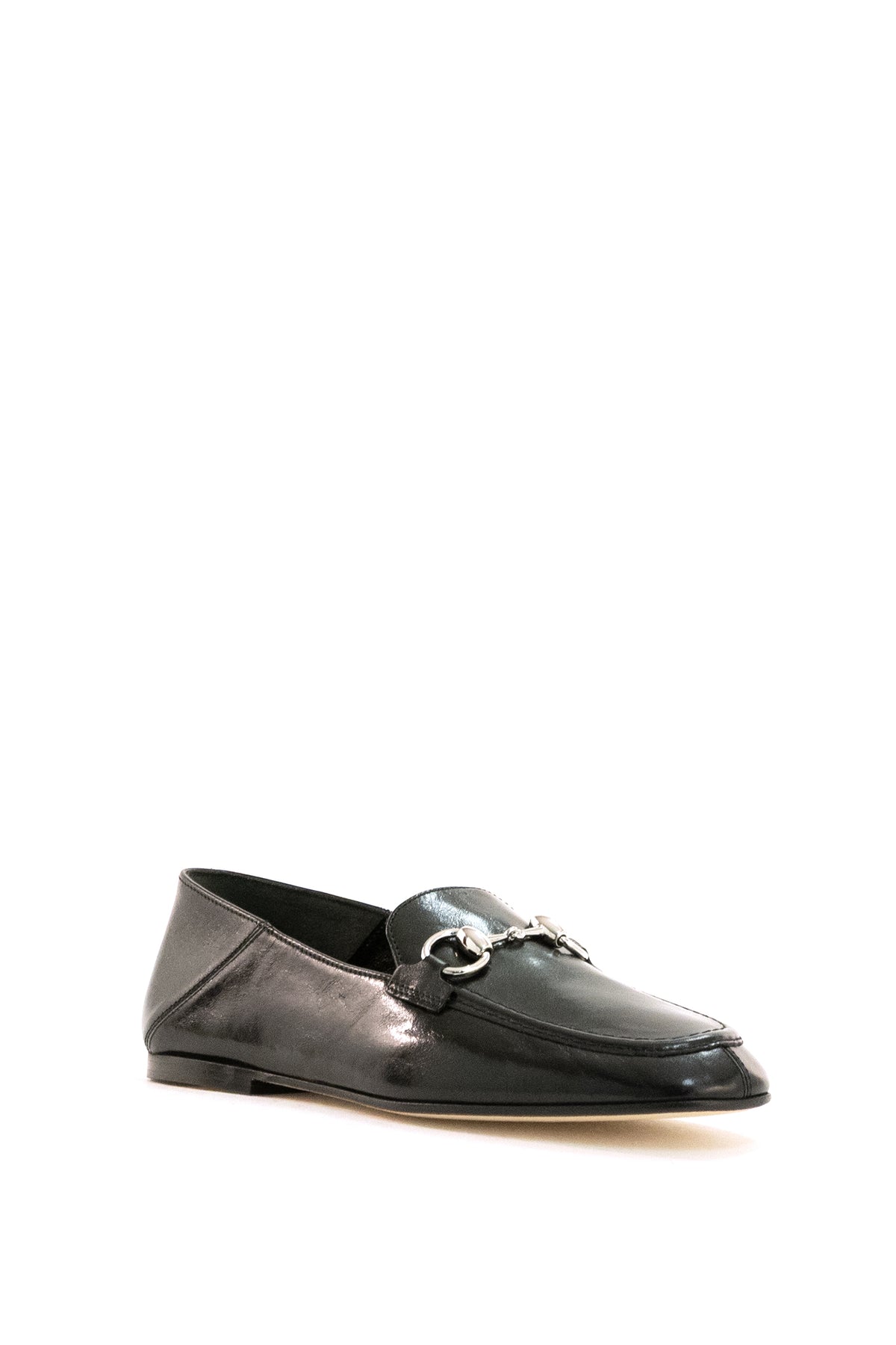 GUCCI Black Leather Loafers with Clamp, view 2
