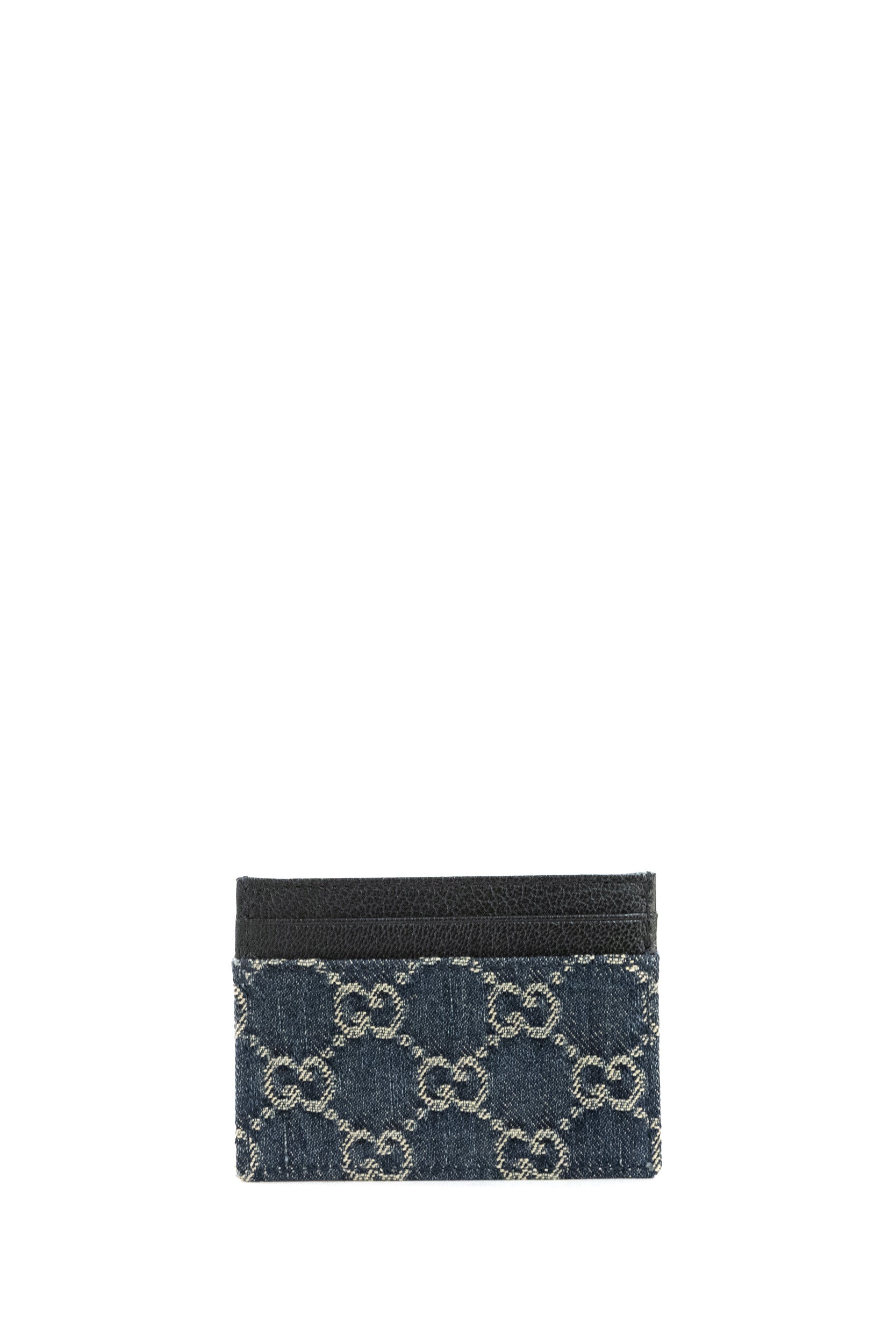 Porta carte in denim GG blu scuro effetto délavé<BR/> 875795 FAF8V 4541 GUCCI