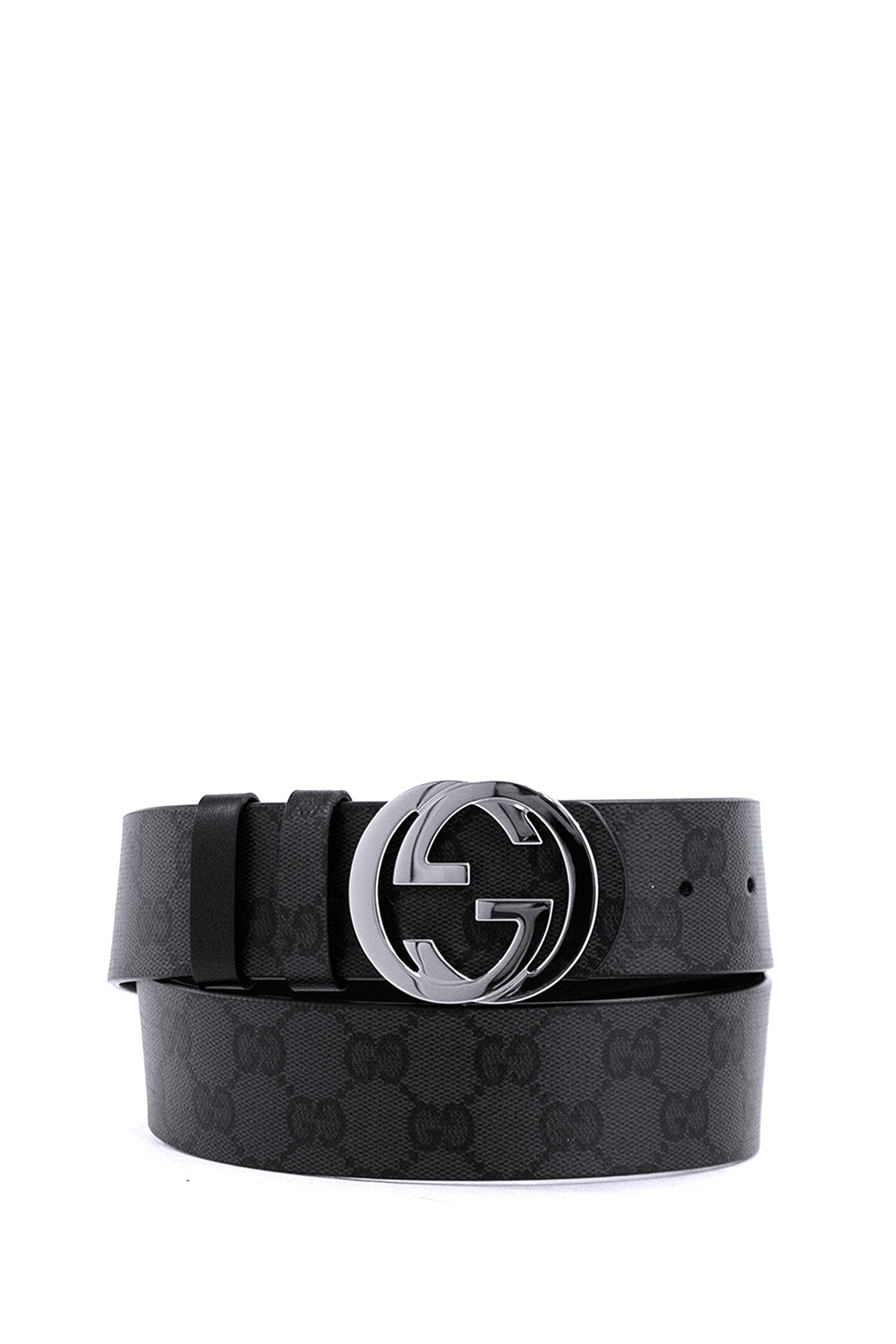 Cintura reversibile in pelle di colore nero<BR/> 876356 AAGRL 1000 GUCCI