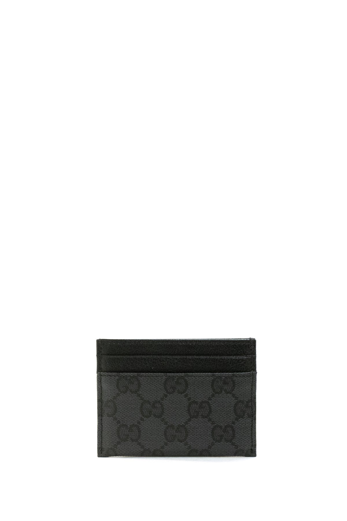 GUCCI Portacarte Gucci Essence Classic in tessuto GG spalmato nero, vista 2