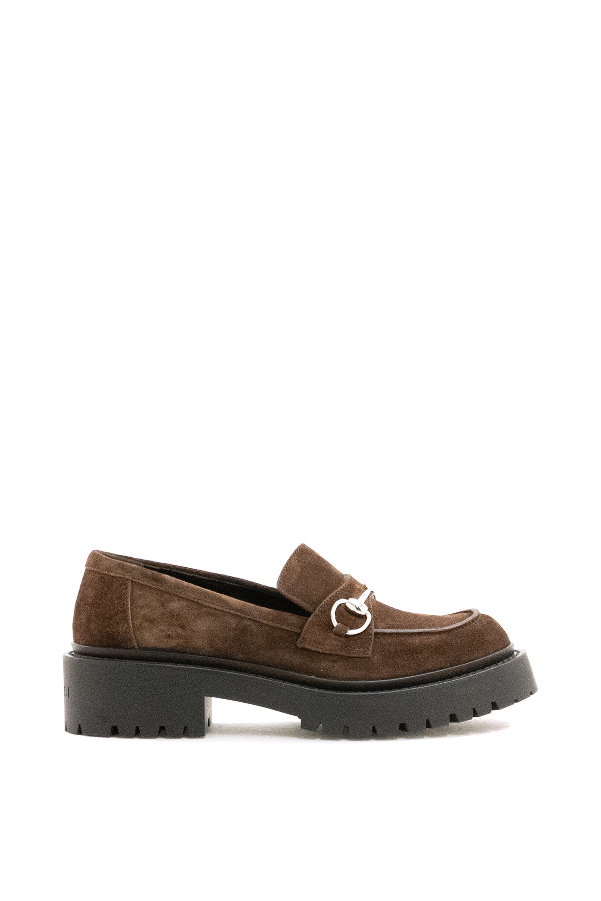 GUCCI Mocassini in suede di colore marrone